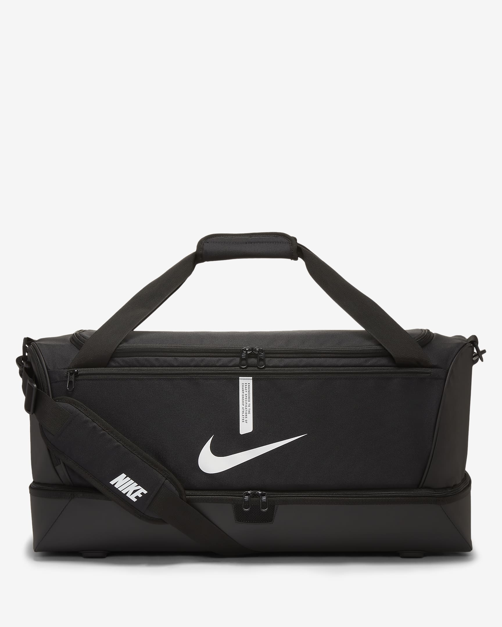 Nike Academy Team Football Hardcase Duffel Bag (Large, 59L) - Black/Black/White