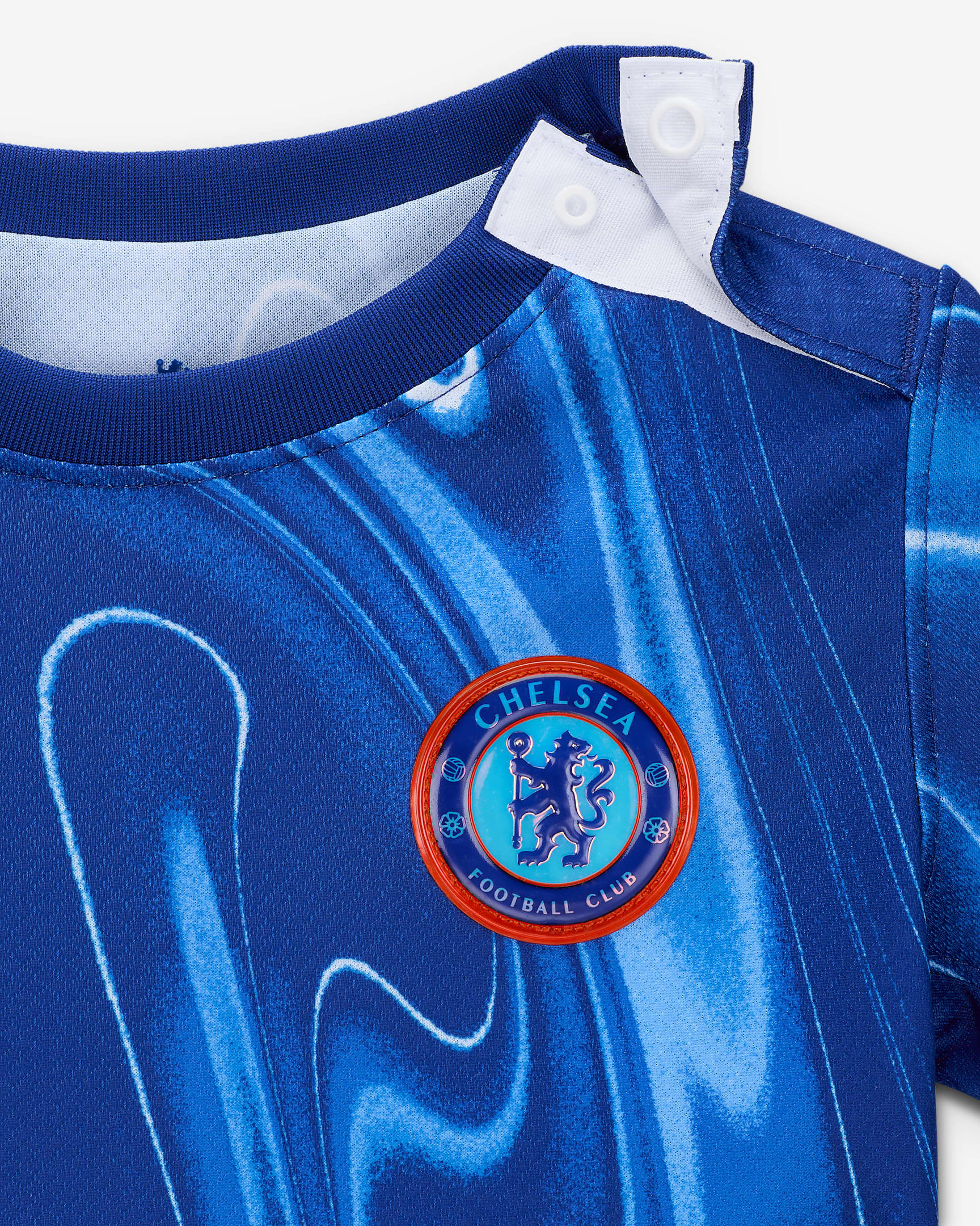 Chelsea F.C. 2024/25 Stadium Home Baby/Toddler Nike Football Replica 3-Piece Kit - Rush Blue/Team Orange/White