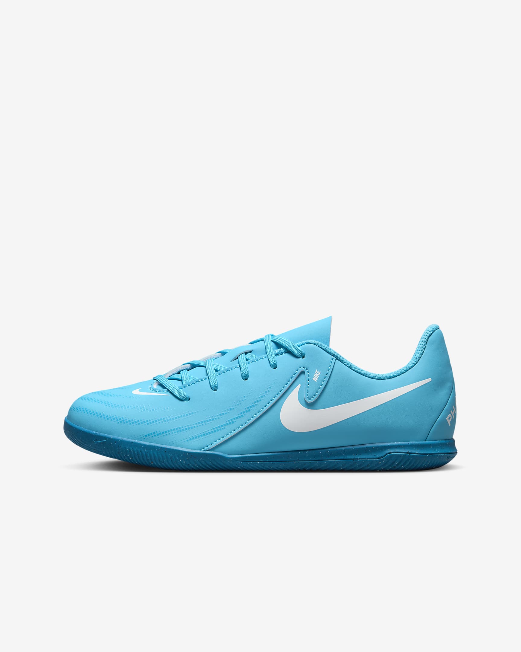 รองเท้าฟุตบอลเด็กเล็ก/เด็กโต IC Nike Jr. Phantom GX 2 Club - Blue Fury/ขาว