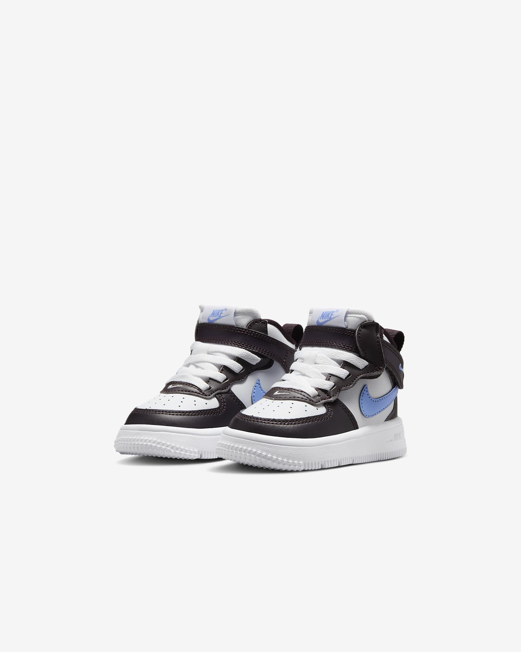Nike Force 1 Mid EasyOn Baby/Toddler Shoes - Burgundy Ash/White/Royal Pulse