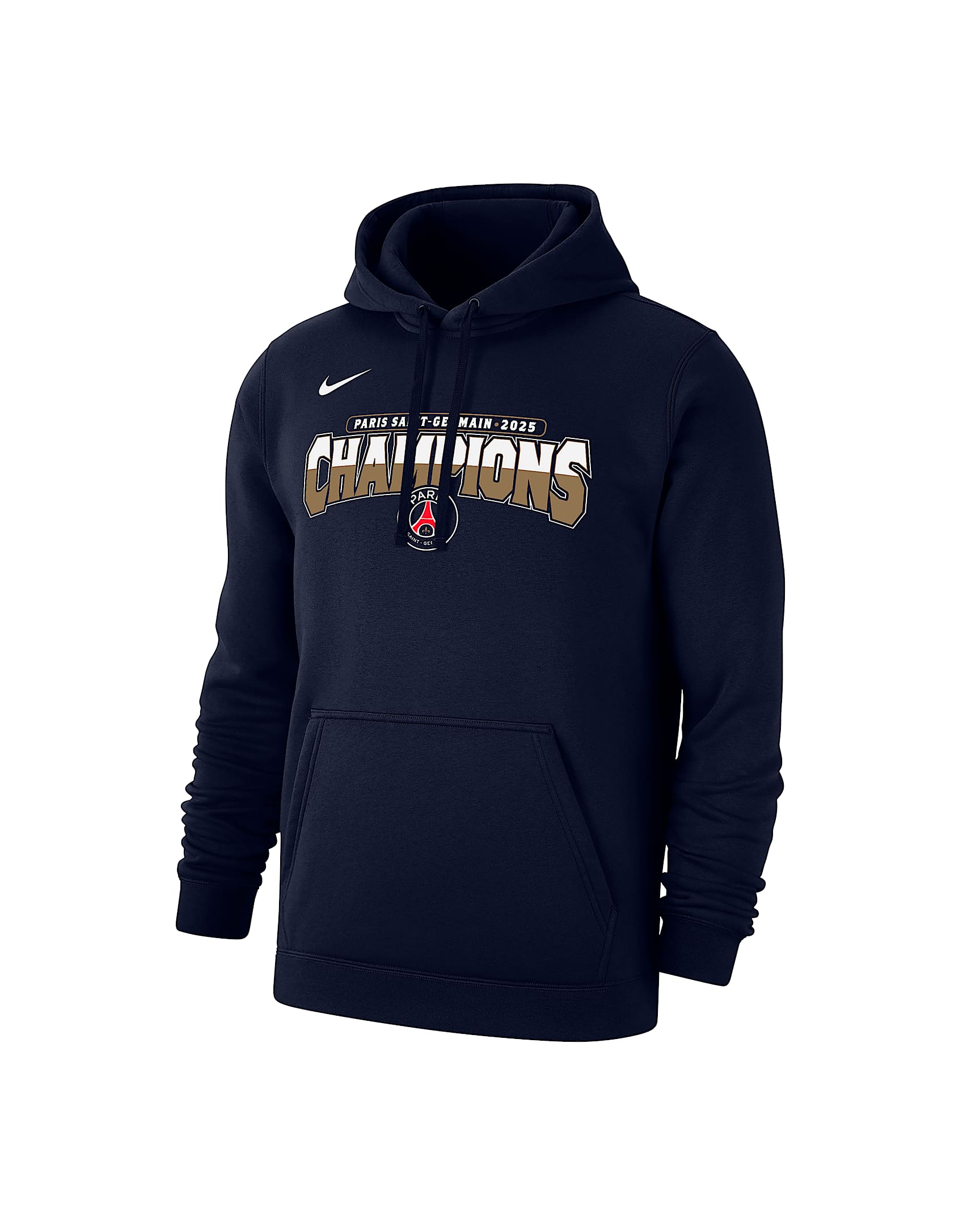 Paris Saint-Germain Club Men's Nike Soccer Fleece Pullover Hoodie - Navy