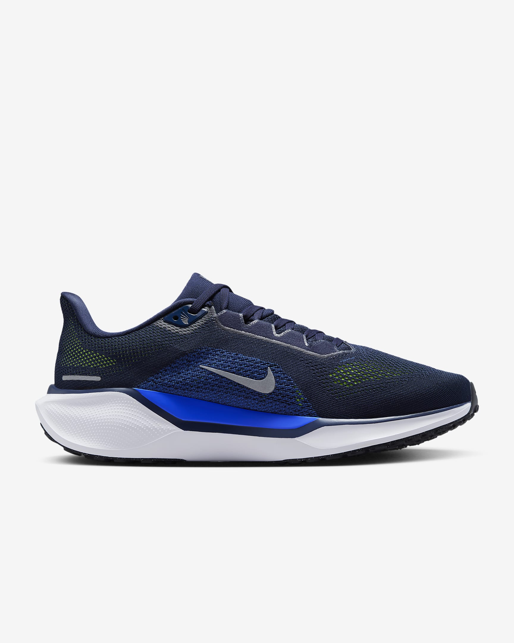 Tenis de correr en pavimento para hombre Nike Pegasus 41 - Azul marino medianoche/Negro/Volt/Plata reflejante