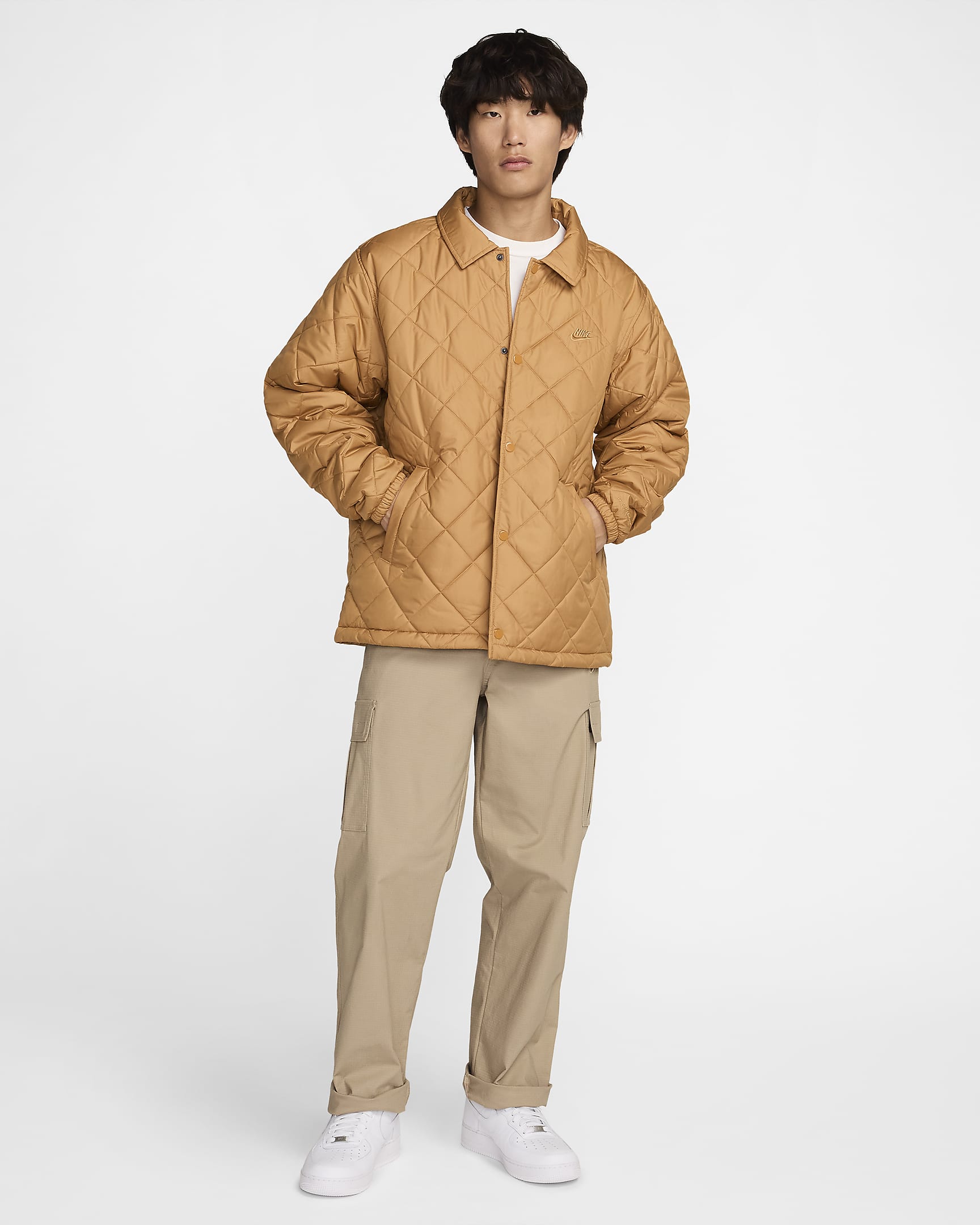 Nike Club Men's Lightweight Quilted Therma-FIT Insulated Jacket - Flax/Black/Flax