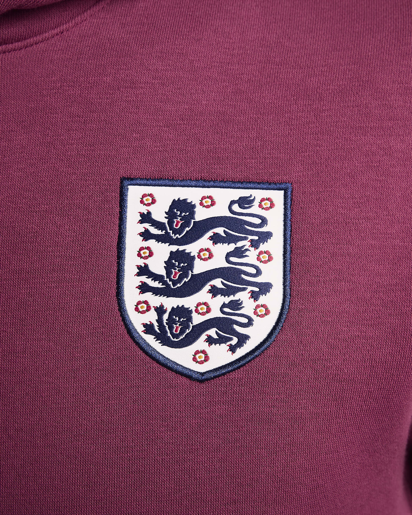 Sweat à capuche Nike Football Angleterre Club pour homme - Rosewood/Blanc