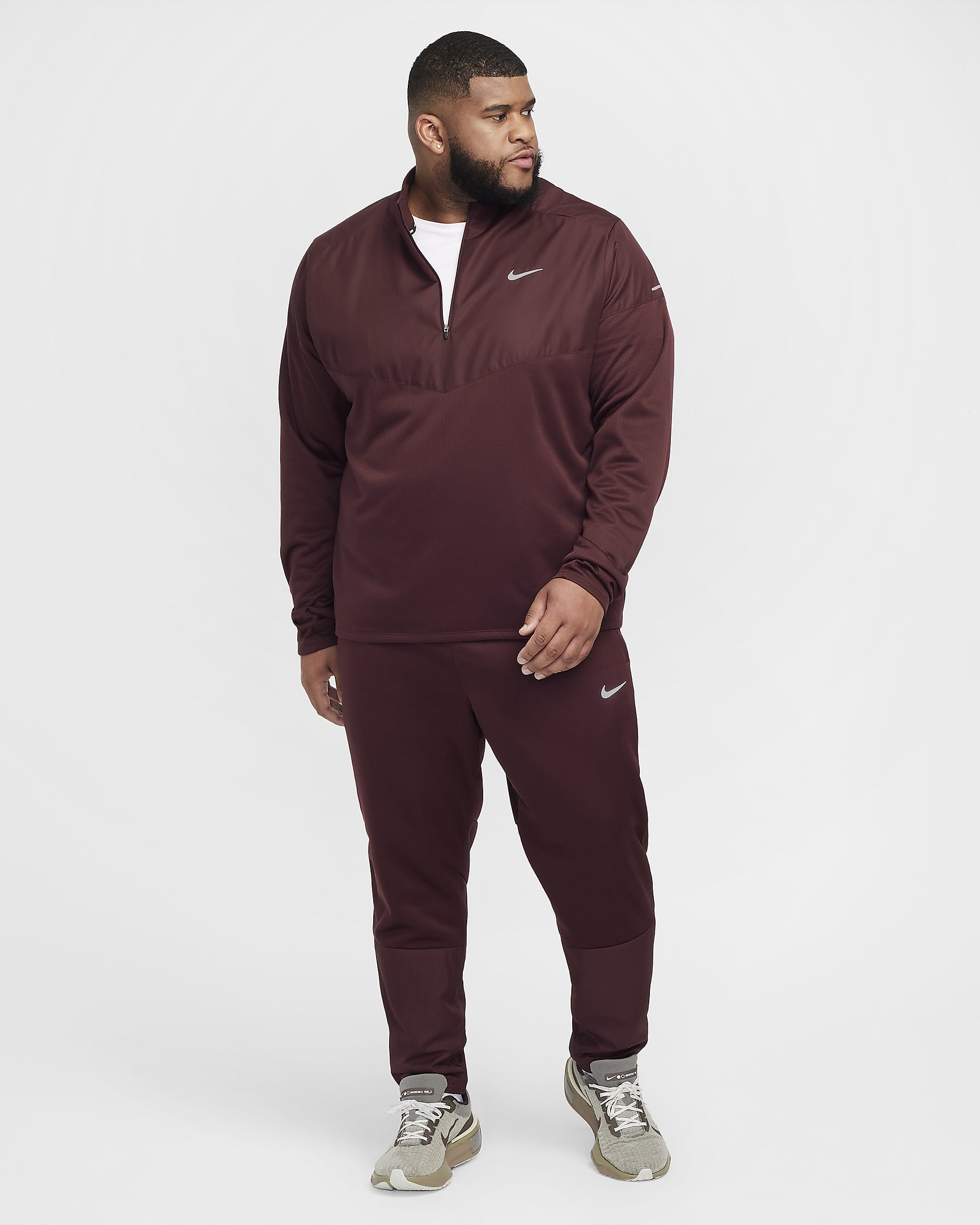 Maglia da running idrorepellente con zip a metà lunghezza Therma-FIT Nike Sphere – Uomo - Burgundy Crush