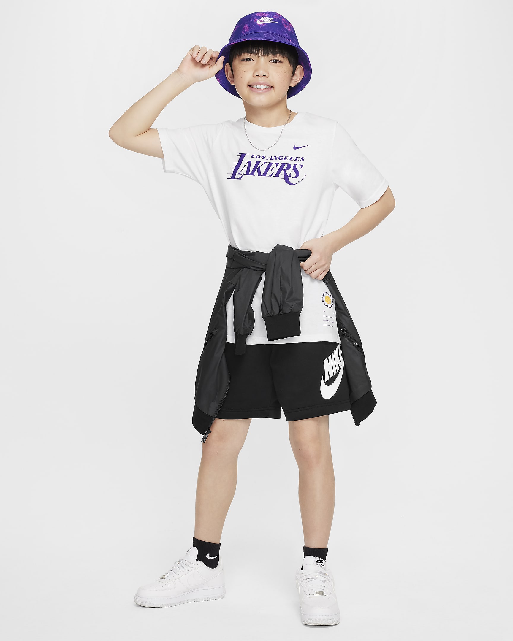 Los Angeles Lakers Essential Older Kids' (Boys') Nike NBA T-Shirt - White