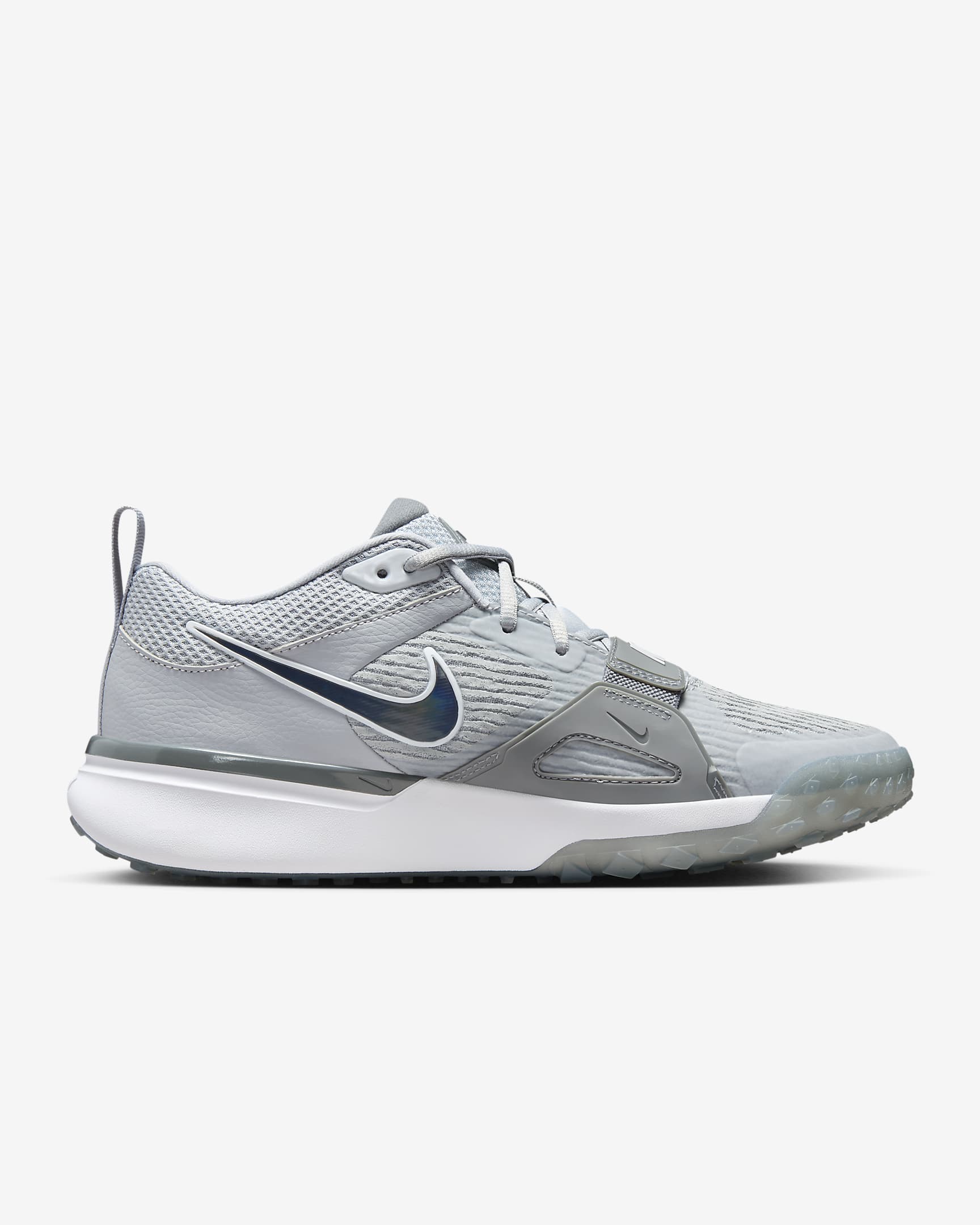 Tenis de béisbol para hombre Nike Air Zoom Diamond Elite Turf - Gris lobo/Gris azulado/Carmesí brillante/Blanco