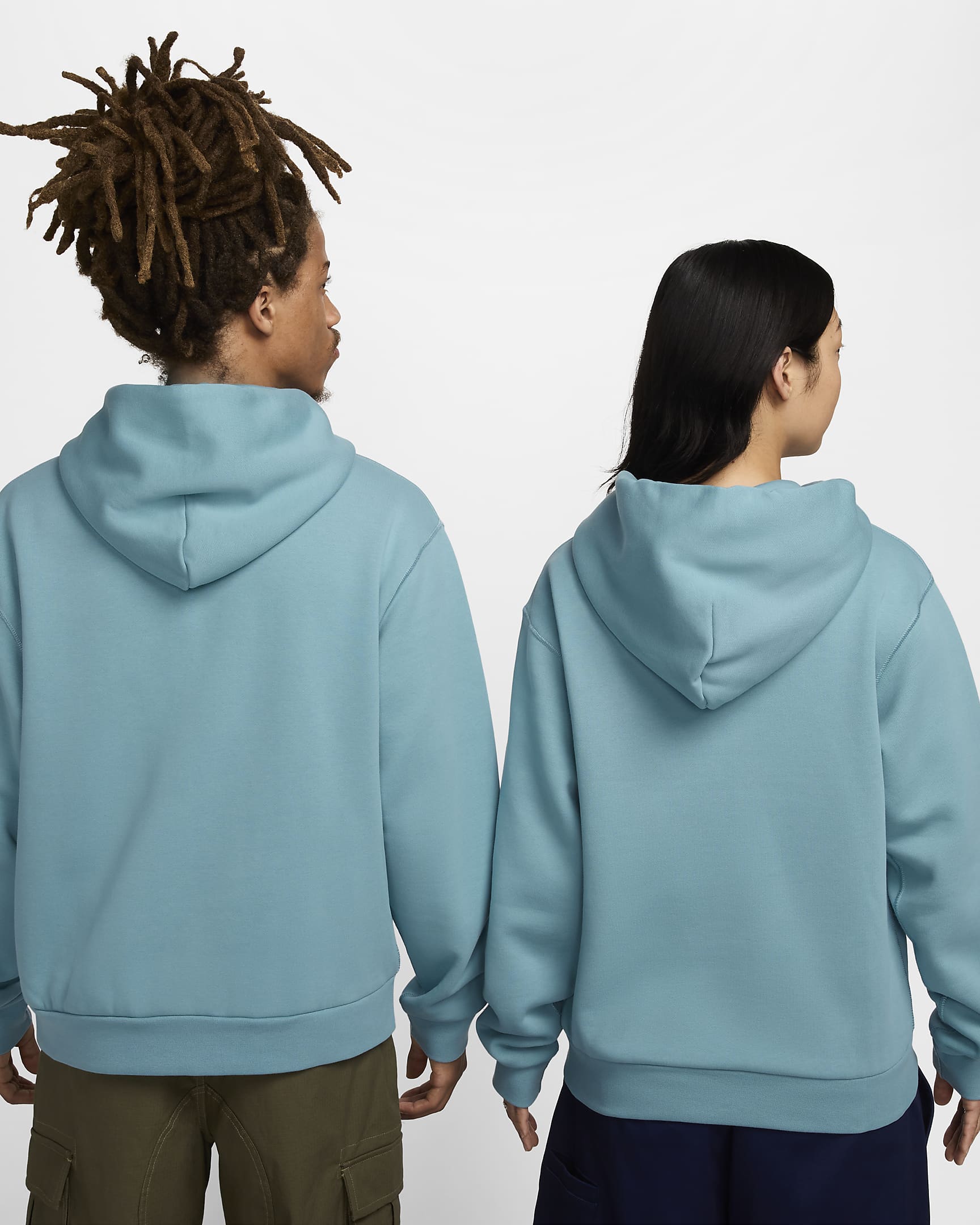 Nike SB Fleece Kapüşonlu Kaykay Sweatshirt'ü - Denim Turquoise/Beyaz