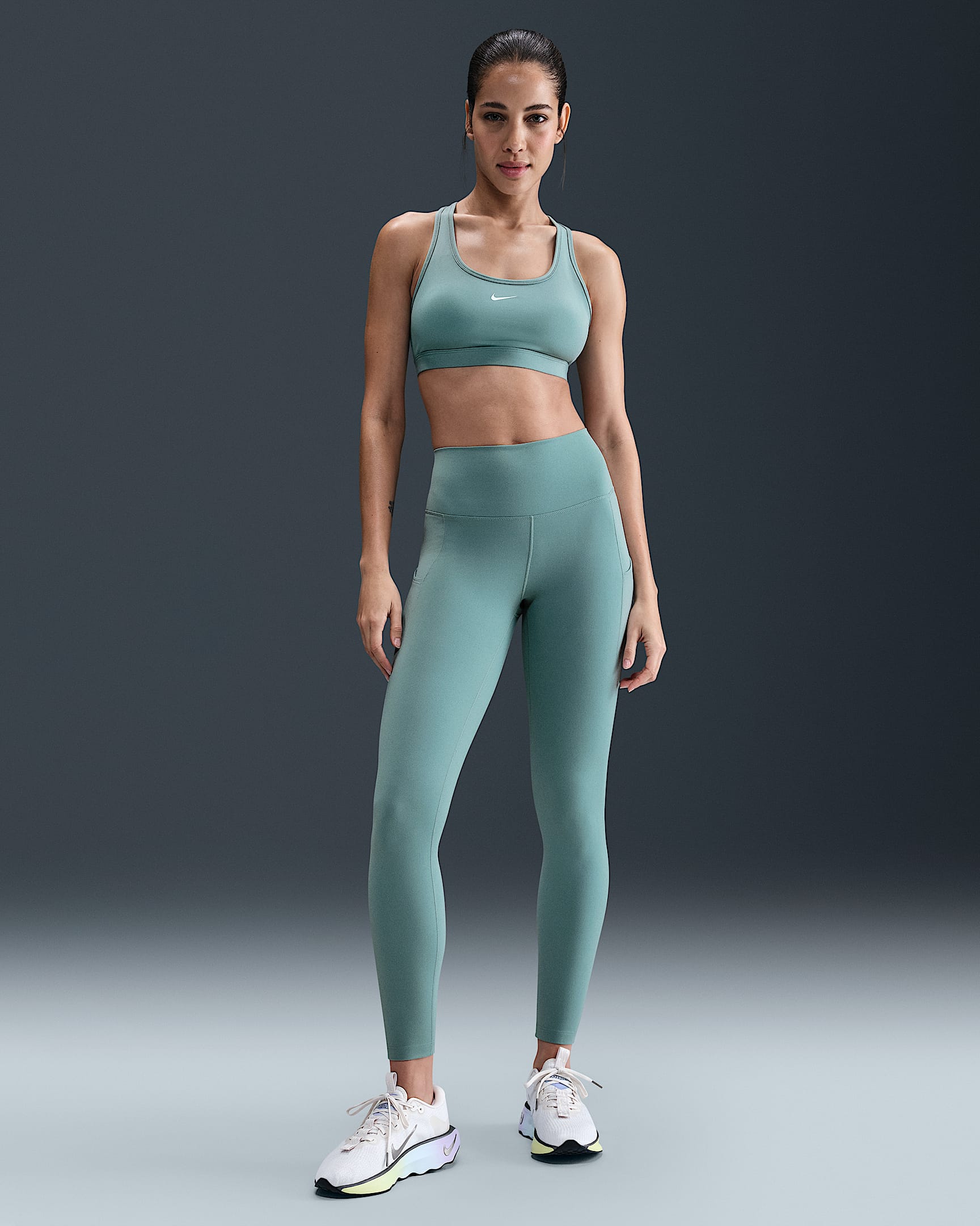 Nike One Women's High-Waisted 7/8 Leggings with Pockets - Cannon/White