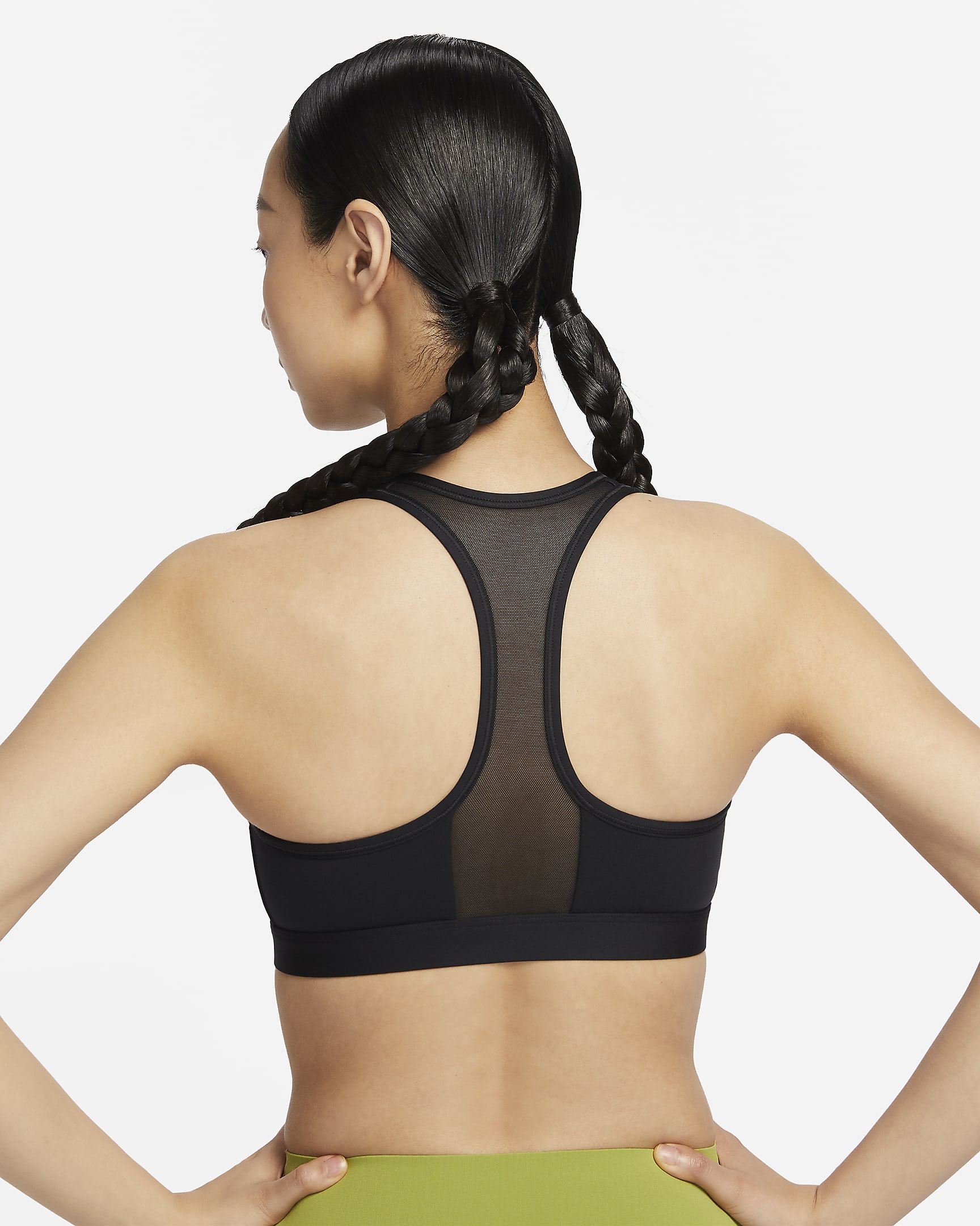 Nike Swoosh Front Zip Women's Medium-Support Padded Sports Bra - Black/Black/White