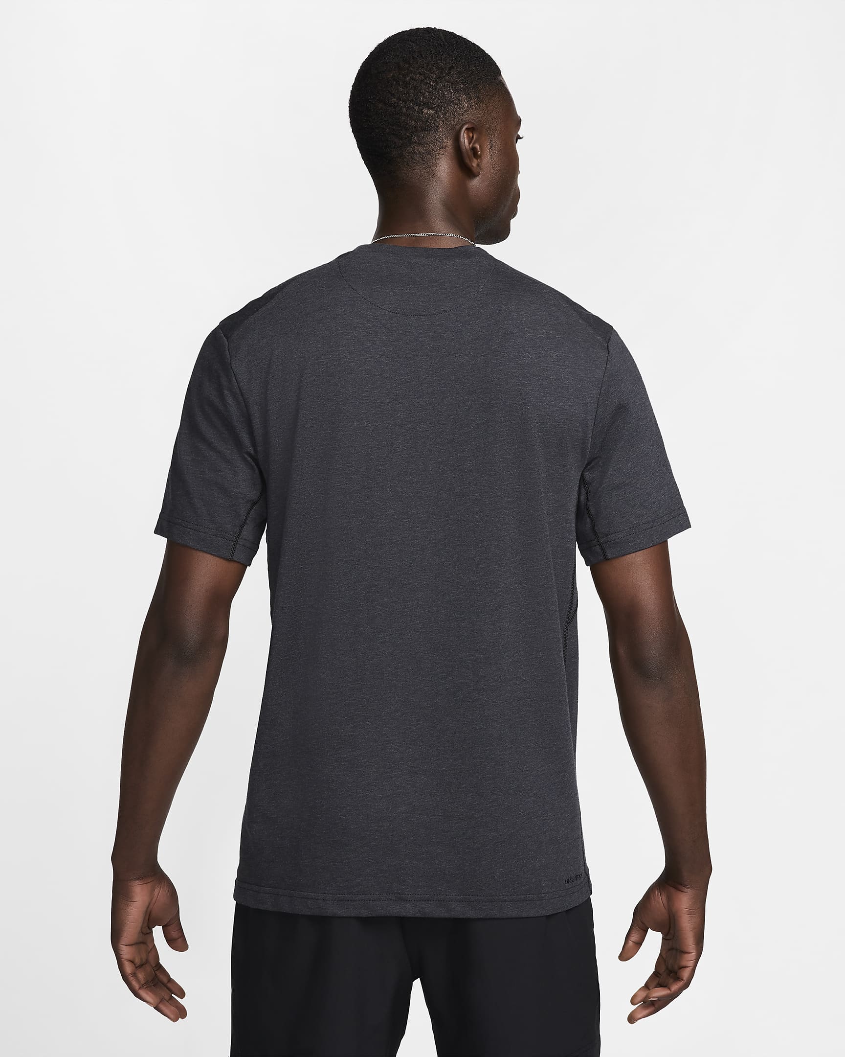 Nike Primary Swoosh Men's Dri-FIT Short-Sleeve Versatile Top - Black/Anthracite/Heather/Black