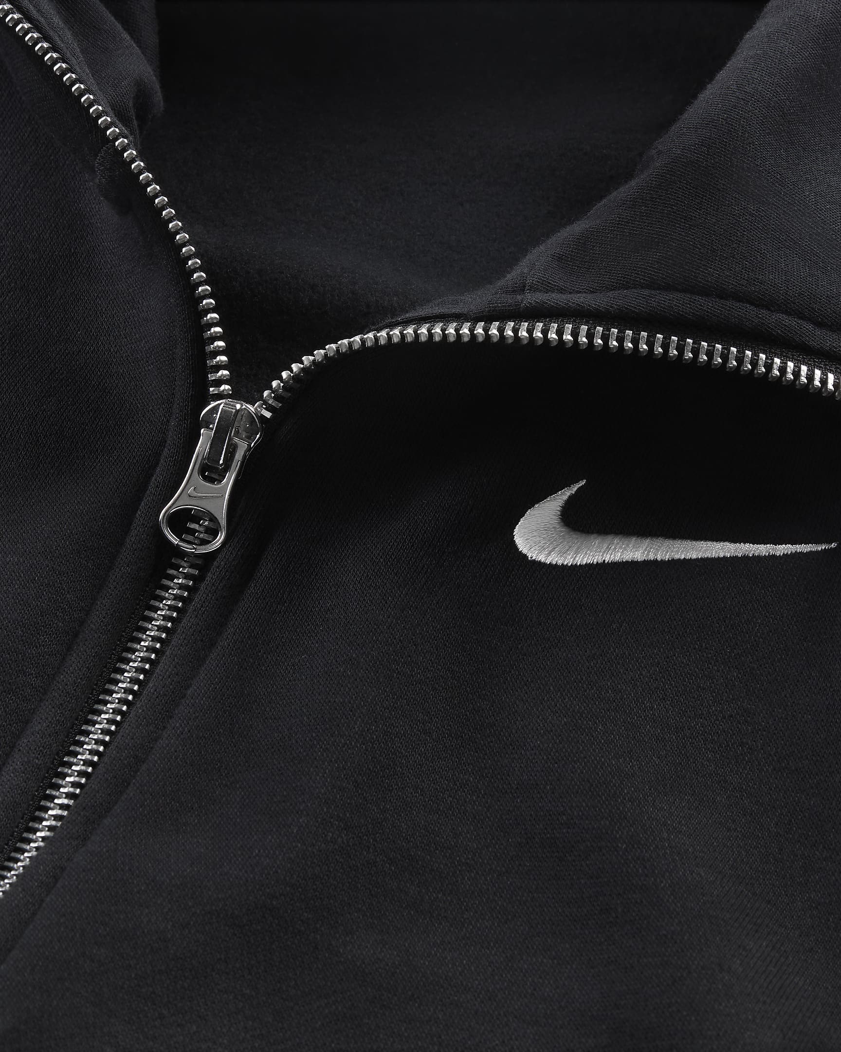 Nike Sportswear Phoenix Fleece oversized trainingsjack voor dames - Zwart/Sail