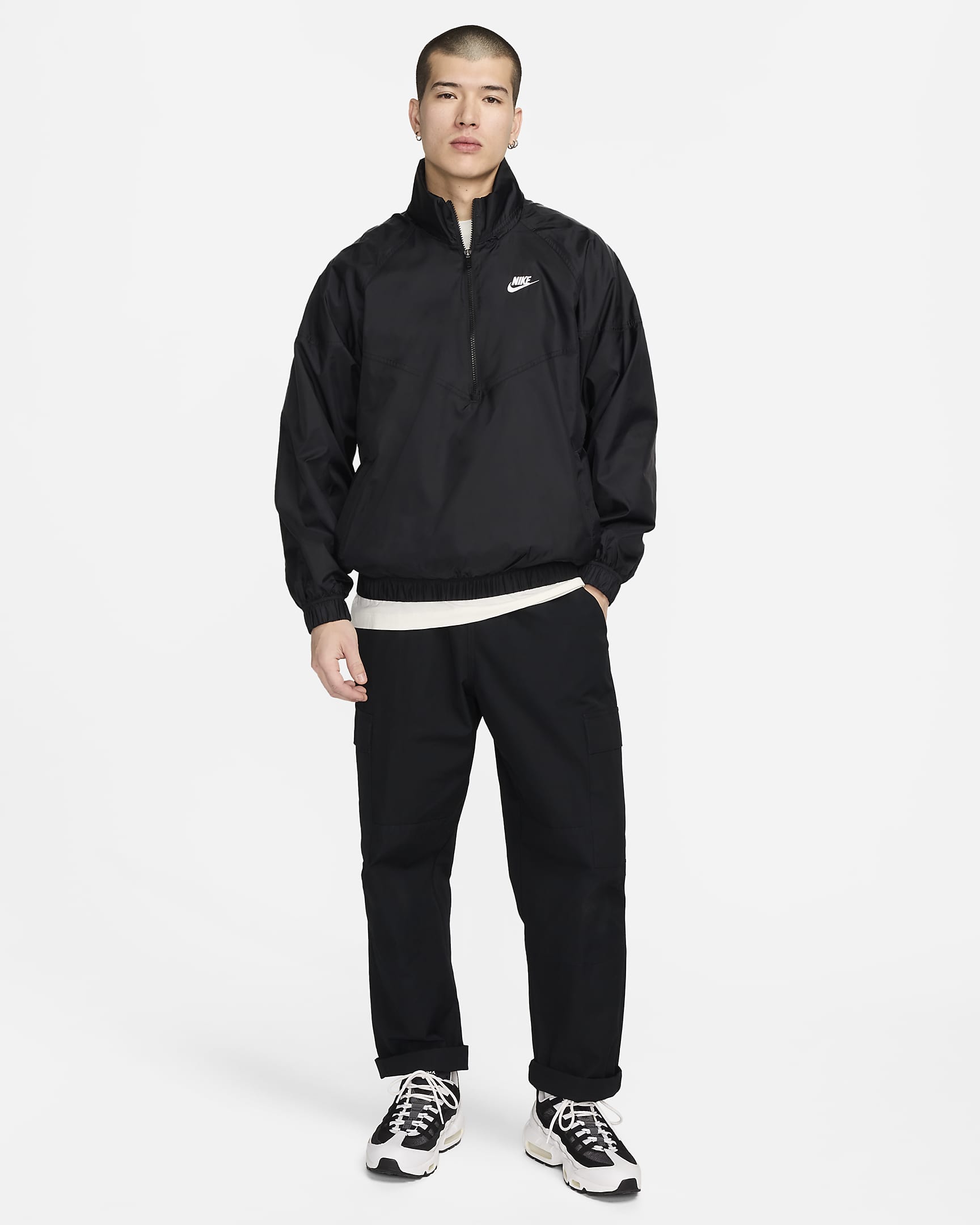 Nike Sportswear Windrunner Men's Unlined Woven Anorak - Black/White