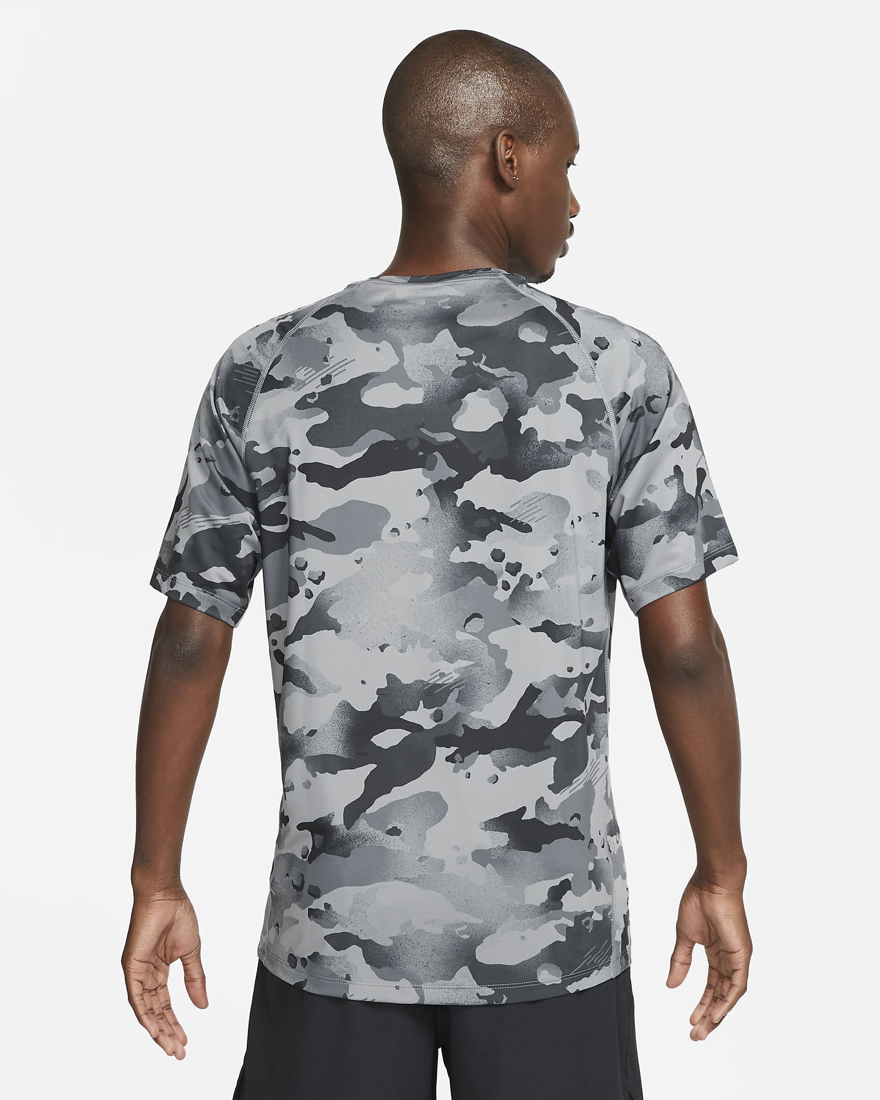 Nike Pro Men's Short-Sleeve Camo Top - Smoke Grey/Grey Fog