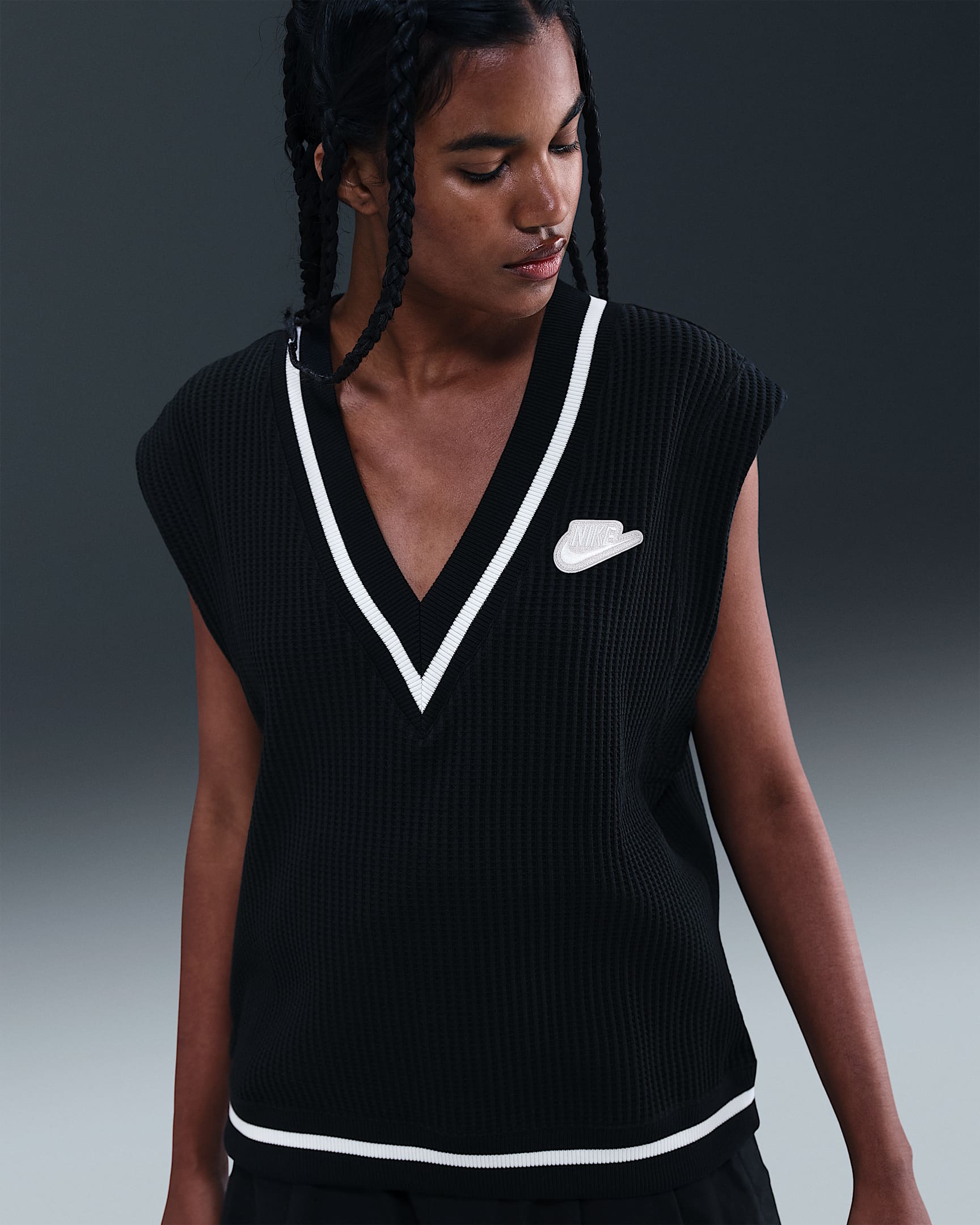 Nike Sportswear Women's Waffle-Knit Vest - Black/Sail