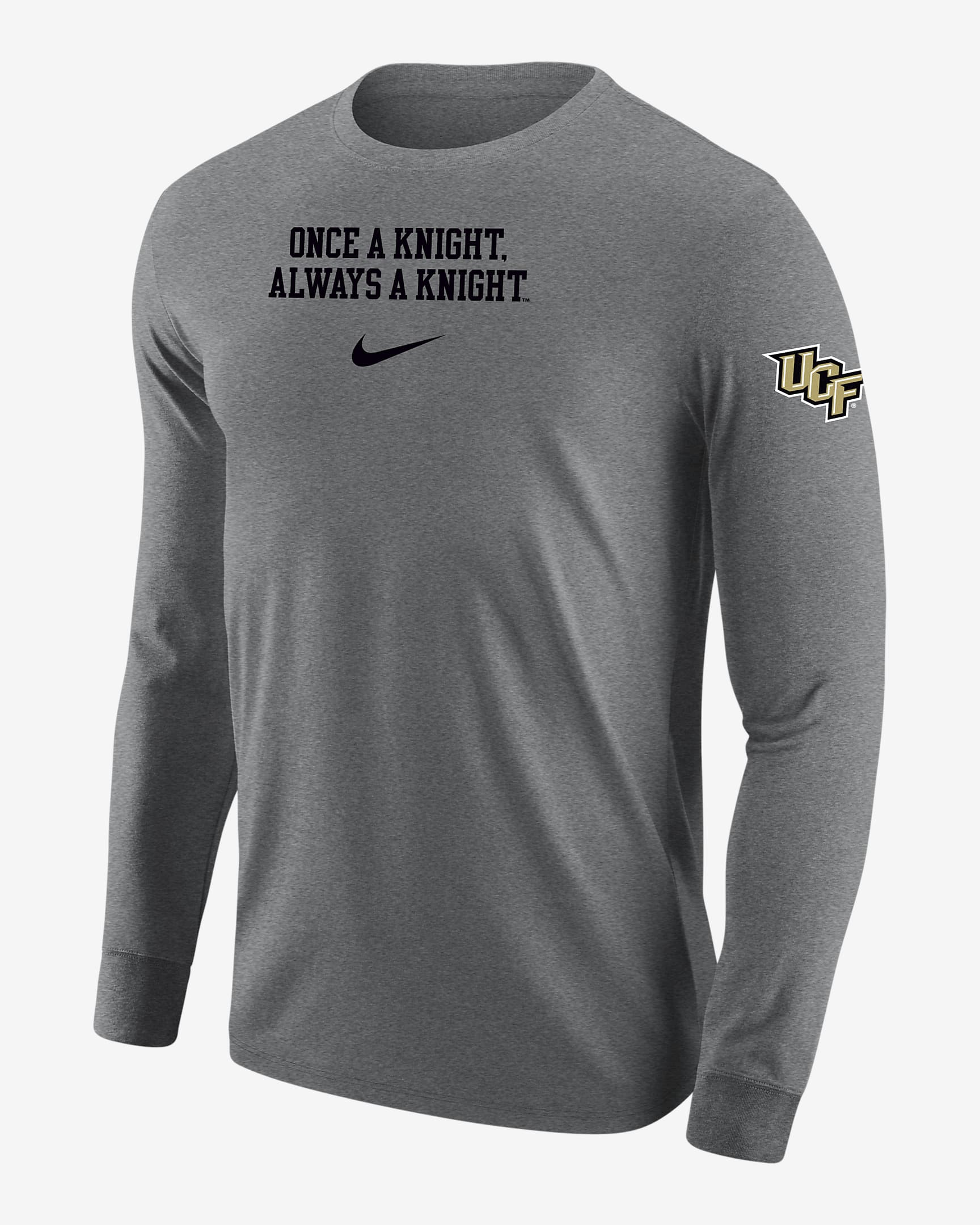 UCF Men's Nike College Long-Sleeve T-Shirt - Dark Grey Heather