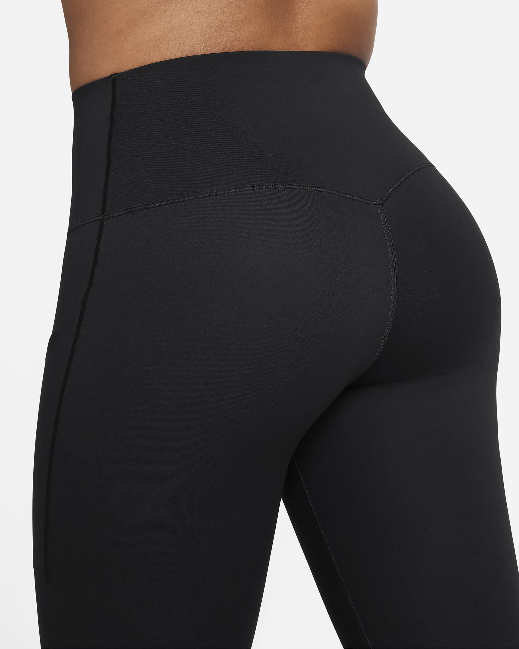 Legging court taille haute à maintien normal avec poches Nike Universa pour femme - Noir/Noir