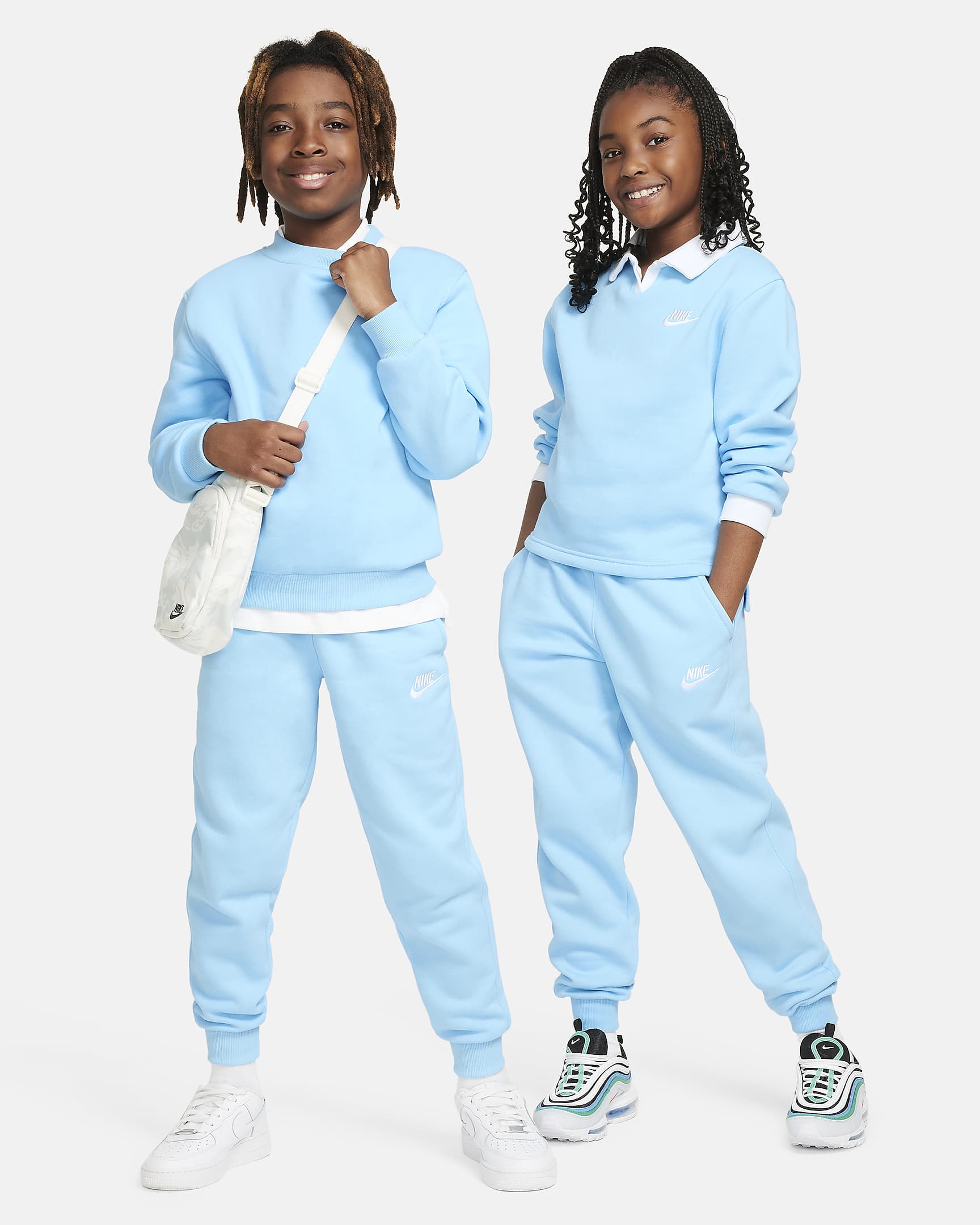 Nike Sportswear Club Fleece Big Kids' Joggers - Aquarius Blue/White