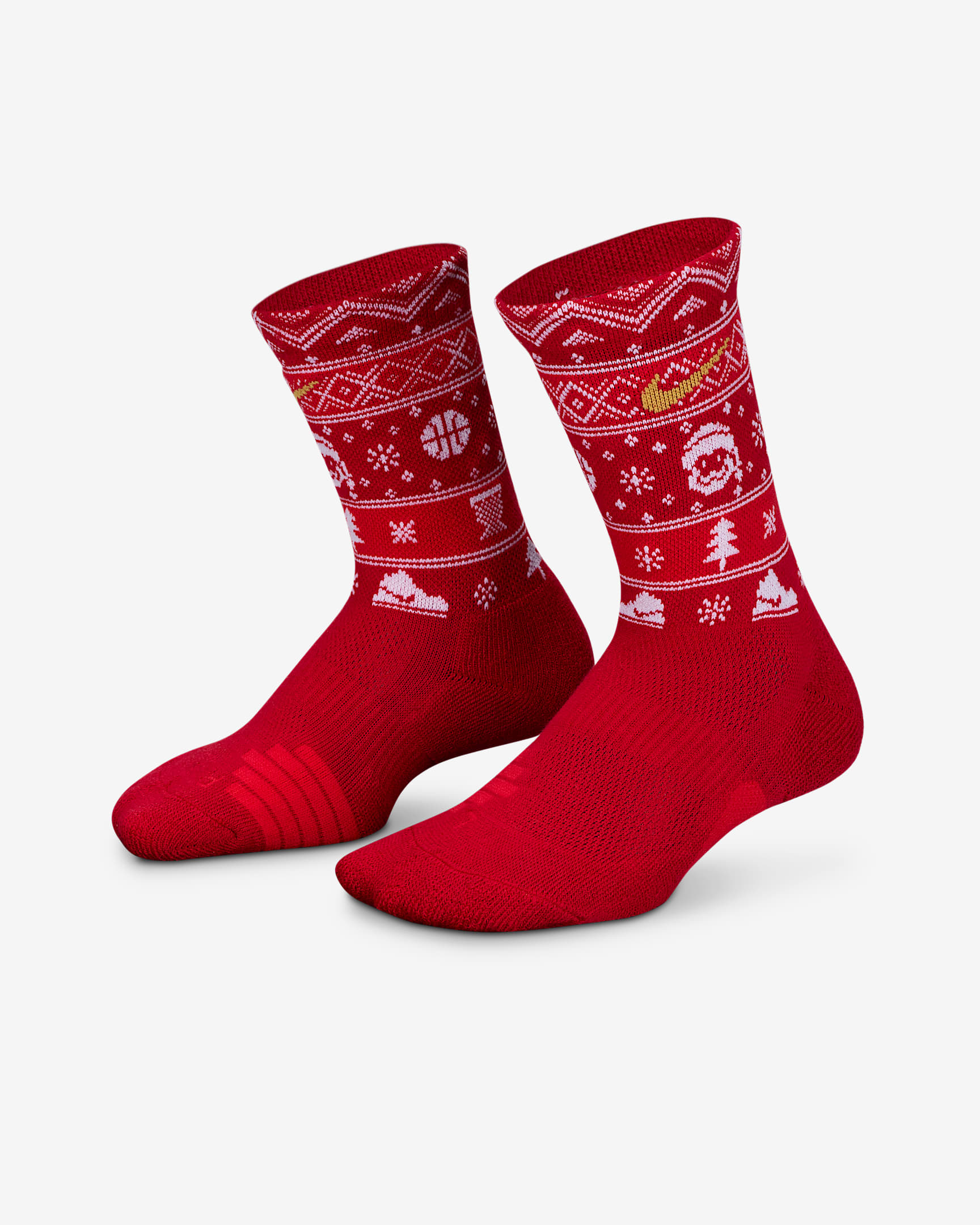 Nike Little Kids' Dri-FIT Holiday Elite Crew Socks - Gym Red