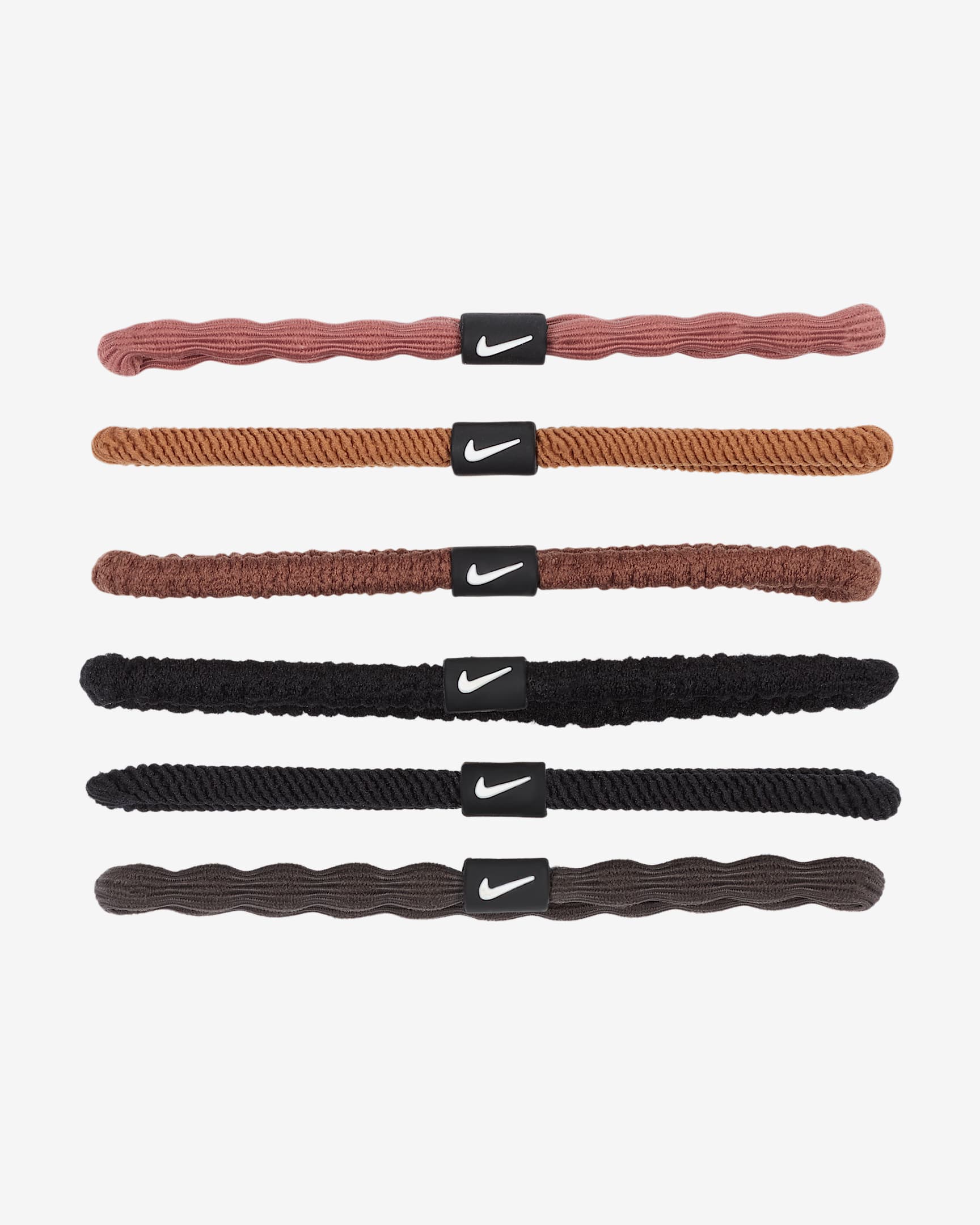 Nike Flex Haargummis (6er-Pack) - Cacao Wow/Red Sepia/Weiß