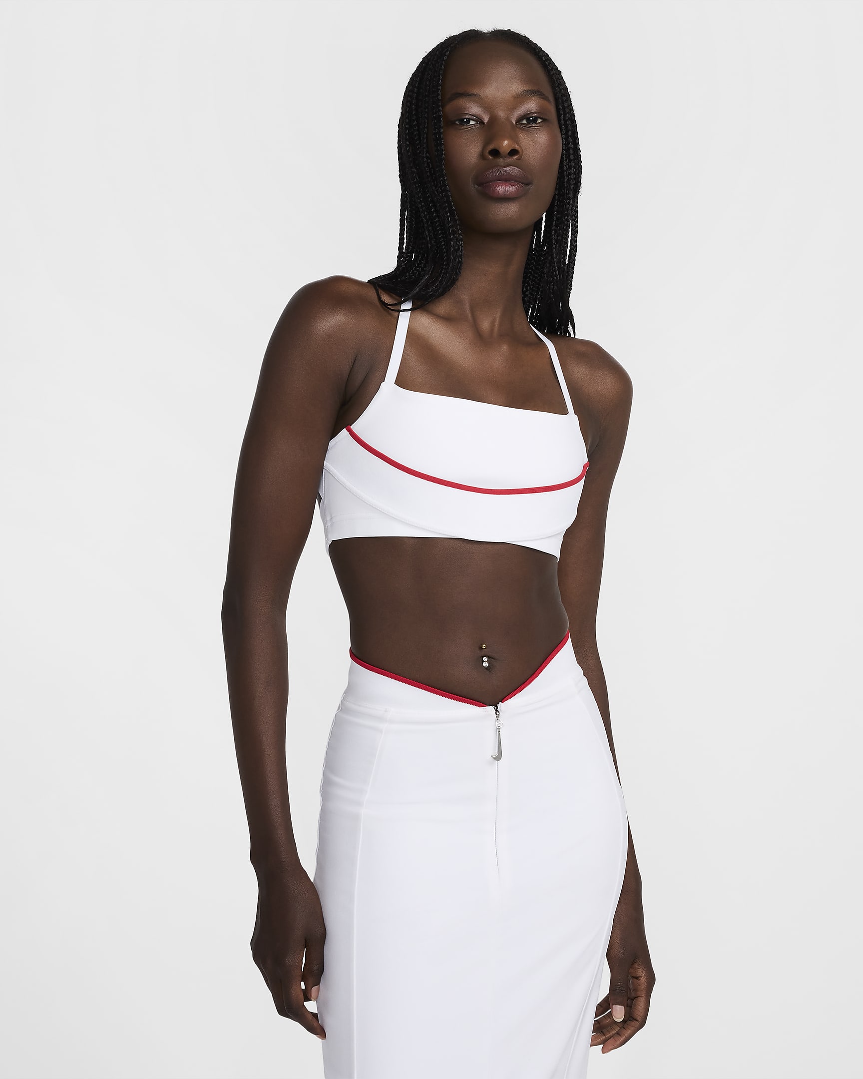 Bra para mujer Nike x Jacquemus - Blanco/Rojo universitario