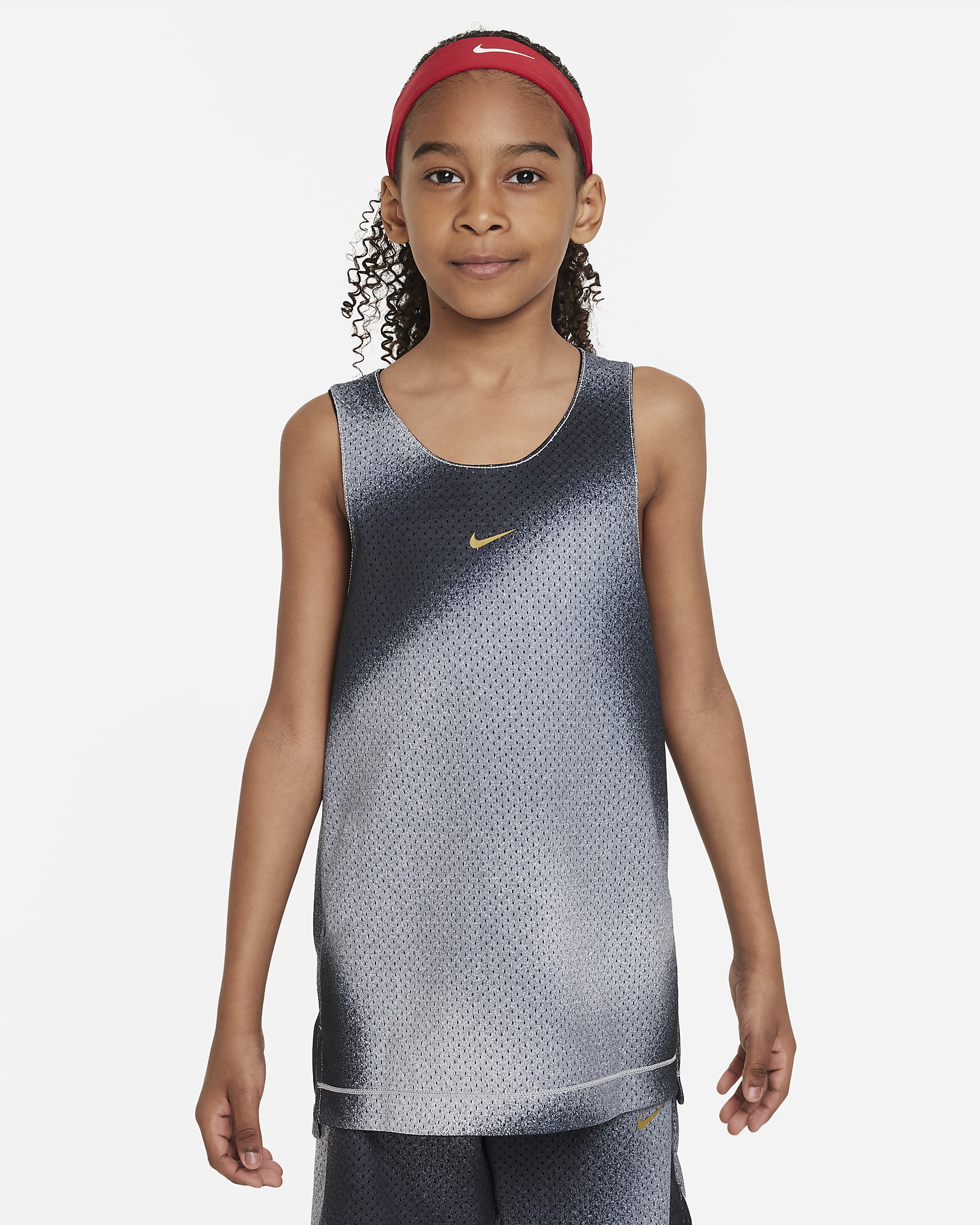 Nike Culture of Basketball Older Kids' Reversible Basketball Jersey - Black/Light Smoke Grey/White