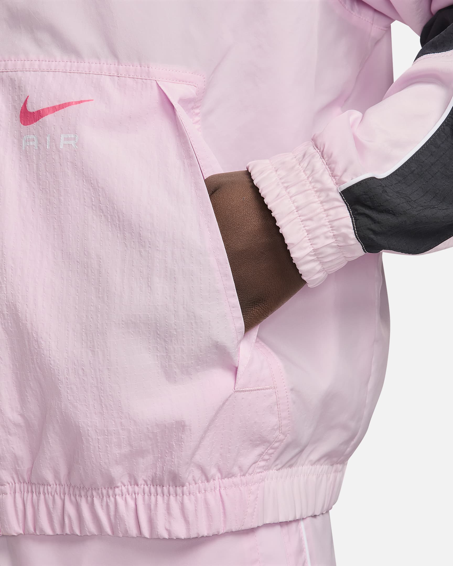 Nike Air Men's Woven Tracksuit Jacket - Pink Foam/Black