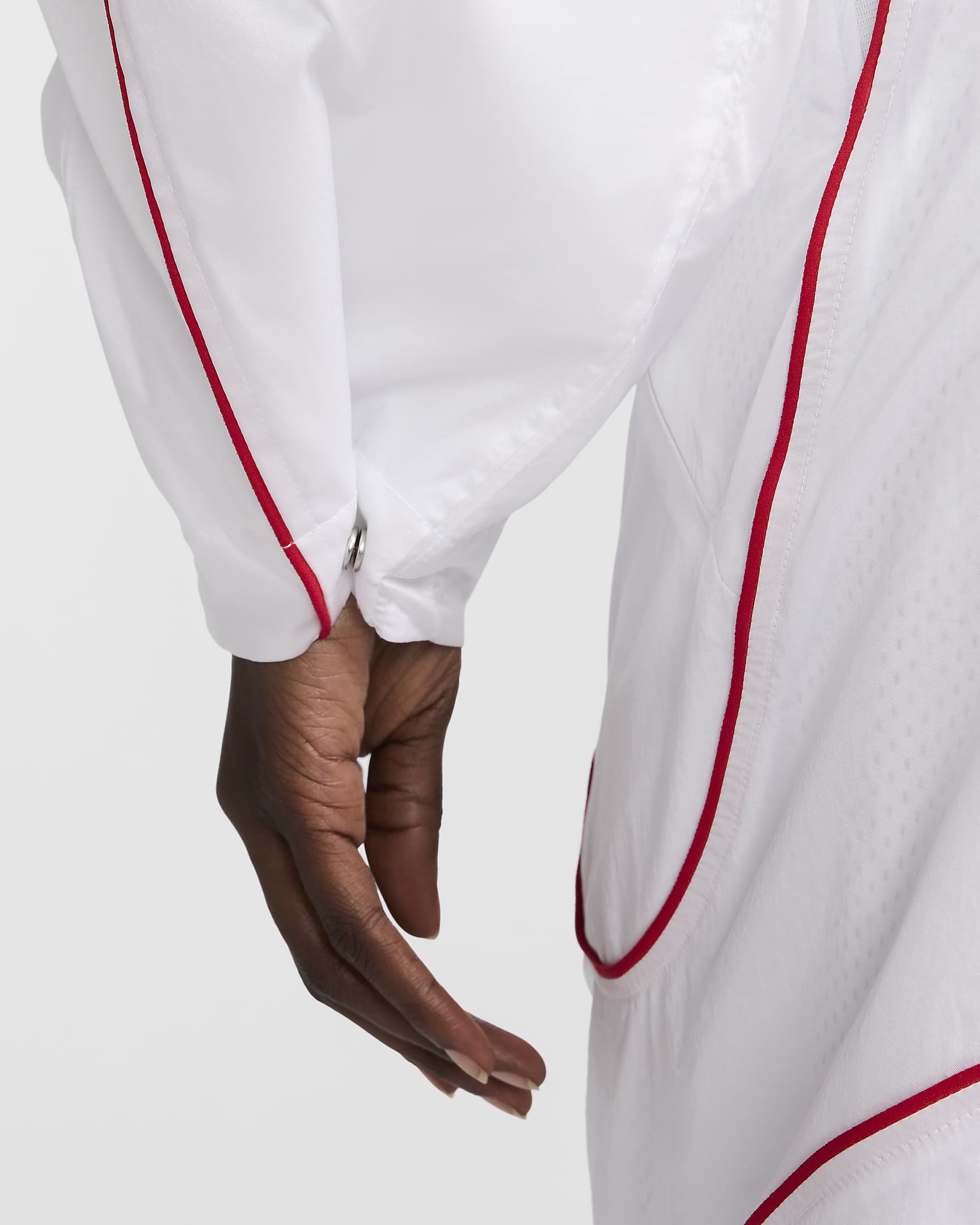 Chamarra de entrenamiento para mujer Nike x Jacquemus - Blanco/Rojo universitario