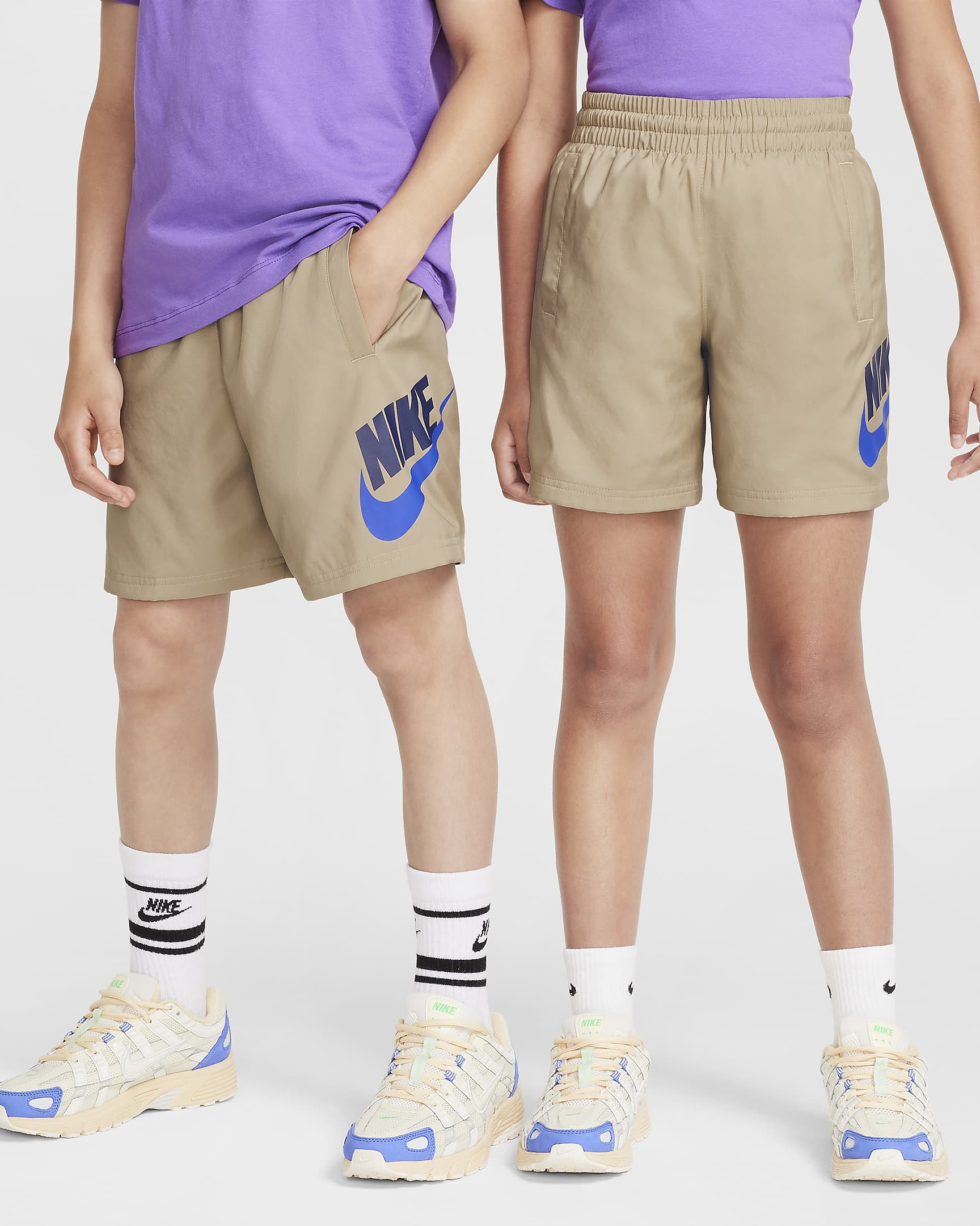 กางเกงขาสั้นแบบทอเด็กโต Nike Sportswear - Khaki