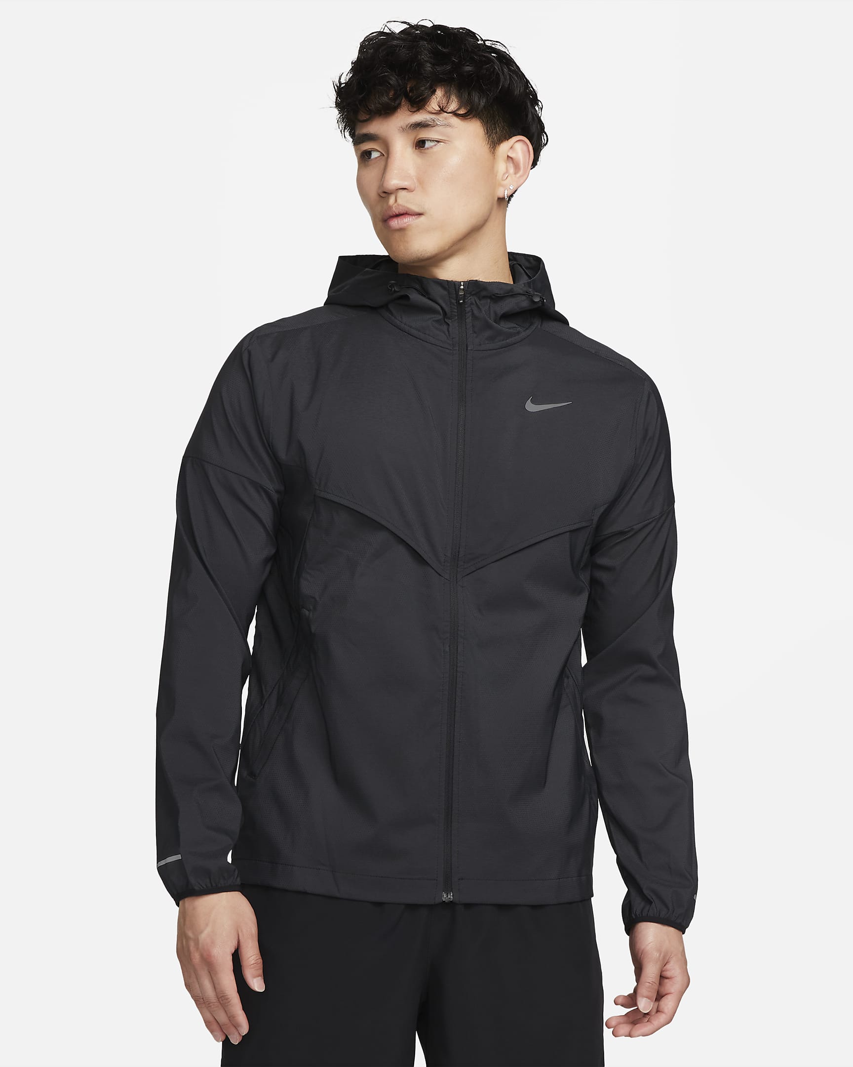 Nike Windrunner 男款 Repel 跑步外套 - 黑色/黑色