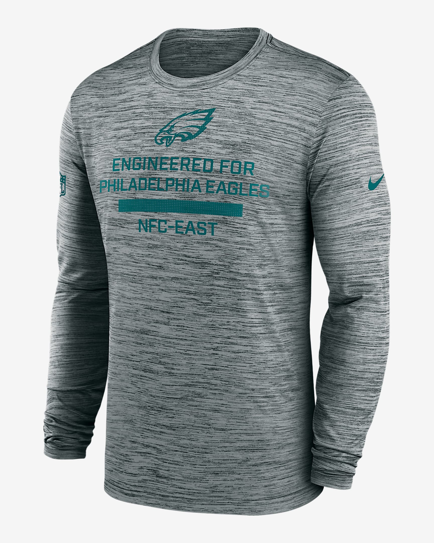 Philadelphia Eagles Sideline Team Issue Velocity Men's Nike Dri-FIT NFL Long-Sleeve T-Shirt - Grey