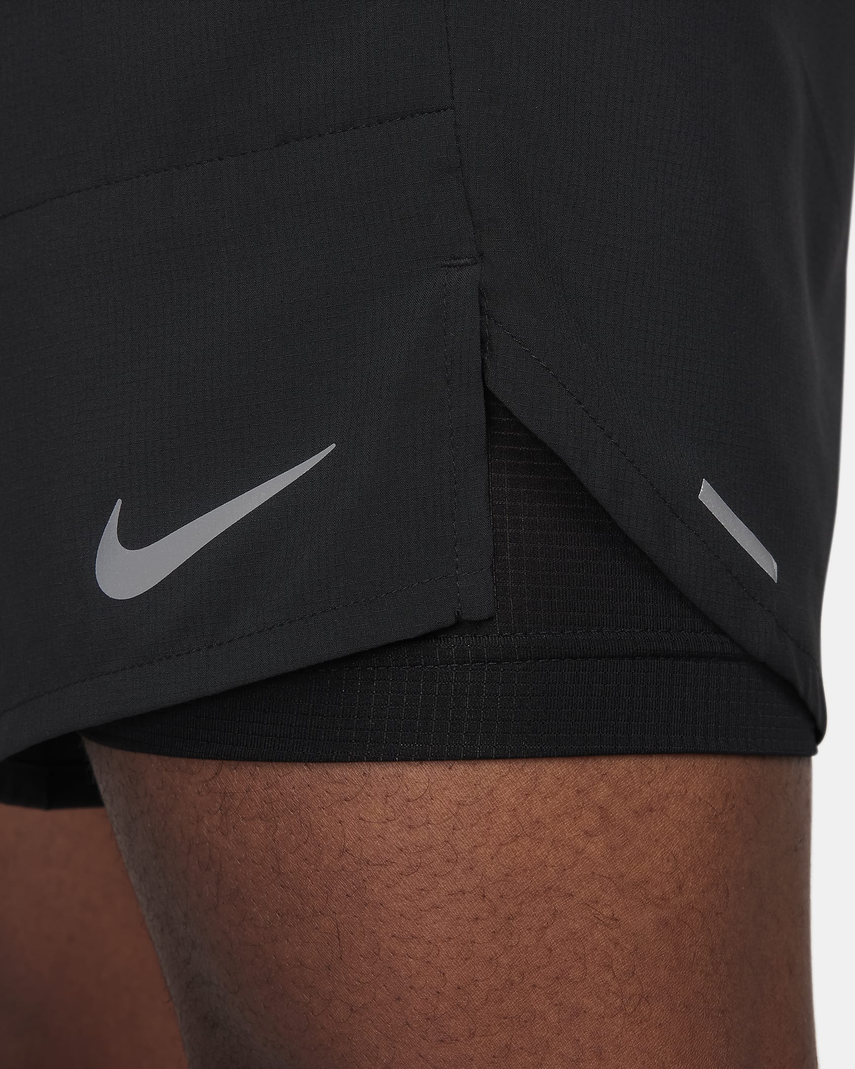 Nike Stride Men's Dri-FIT 18cm (approx.) 2-in-1 Running Shorts - Black/Black/Black