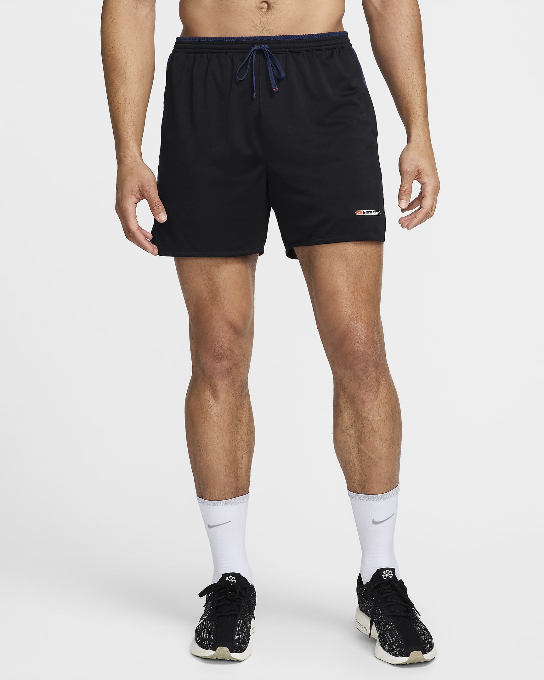 Nike Track Club Dri-FIT Herren-Laufshorts mit Innenslip (ca. 12,5 cm) - Schwarz/Midnight Navy/Summit White