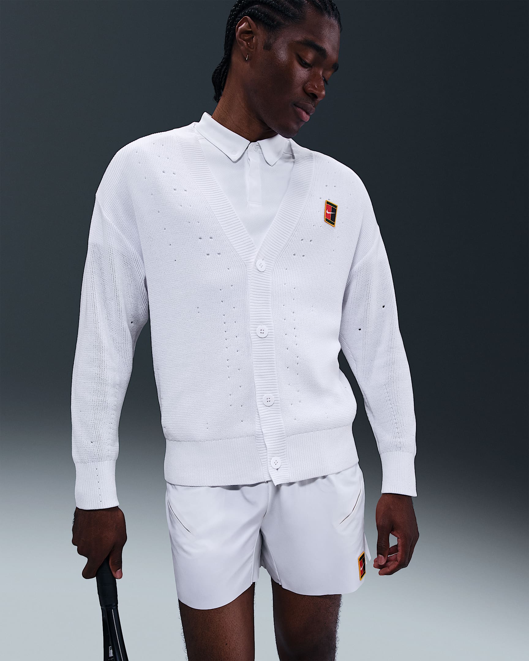NikeCourt Slam Men's Tennis Cardigan - White