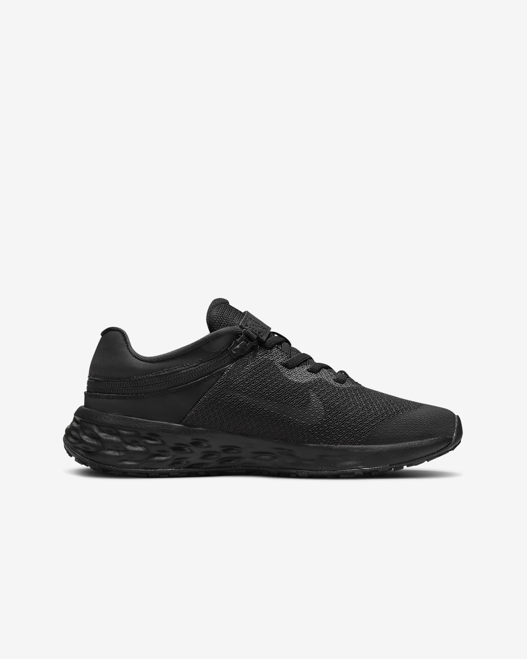 Nike Revolution 6 FlyEase Eenvoudig aan en uit te trekken hardloopschoenen voor kids (straat) - Zwart/Dark Smoke Grey/Zwart