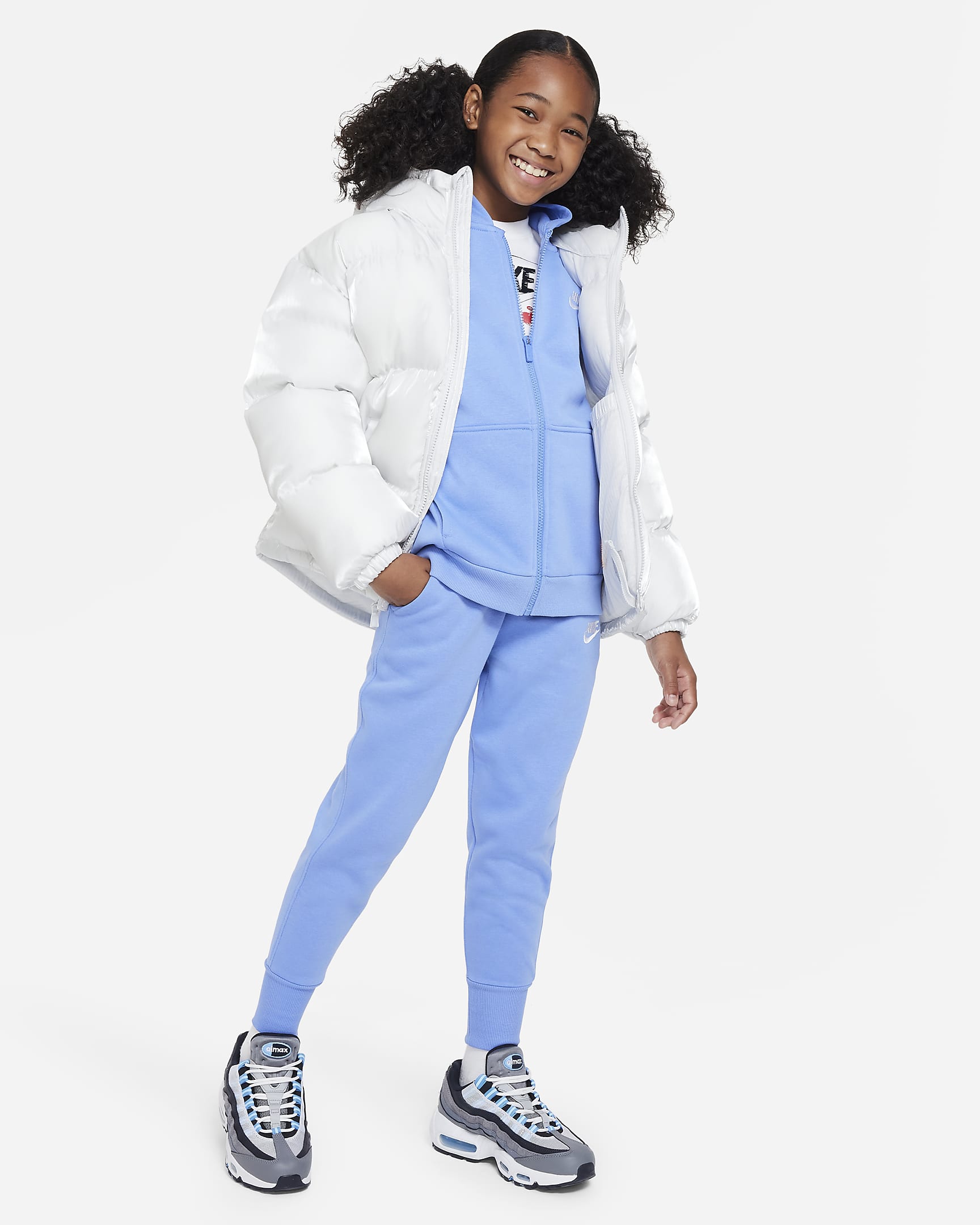 Nike Sportswear Club Fleece Older Kids' (Girls') High-Waisted Fitted ...