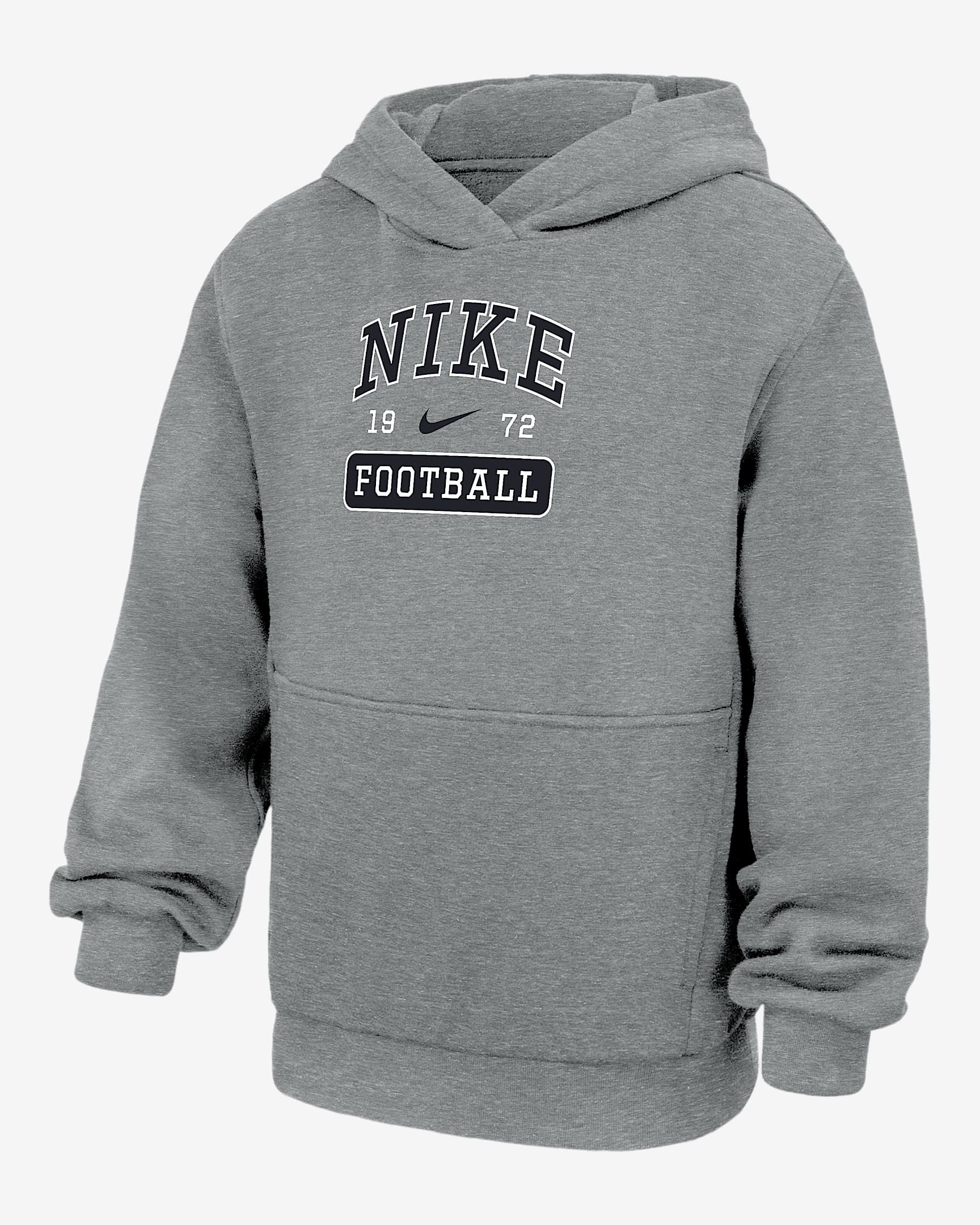 Nike Club Fleece Big Kids' Football Pullover Hoodie - Dark Grey Heather