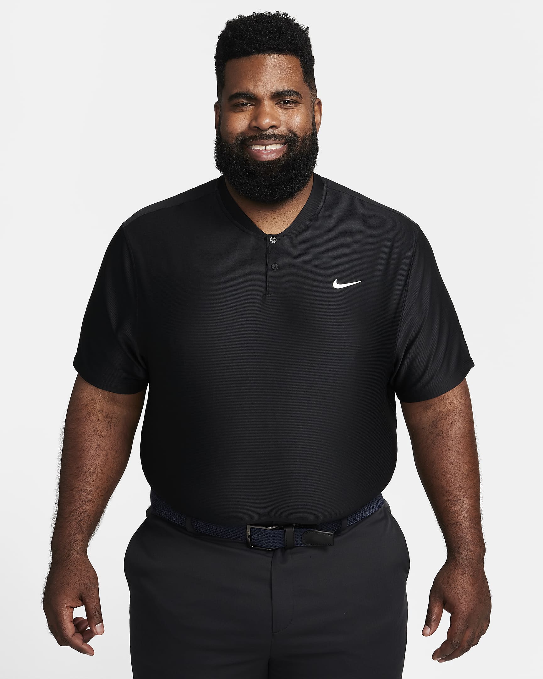 Nike Tour Dri-FIT galléros férfi golfpóló - Fekete/Fehér