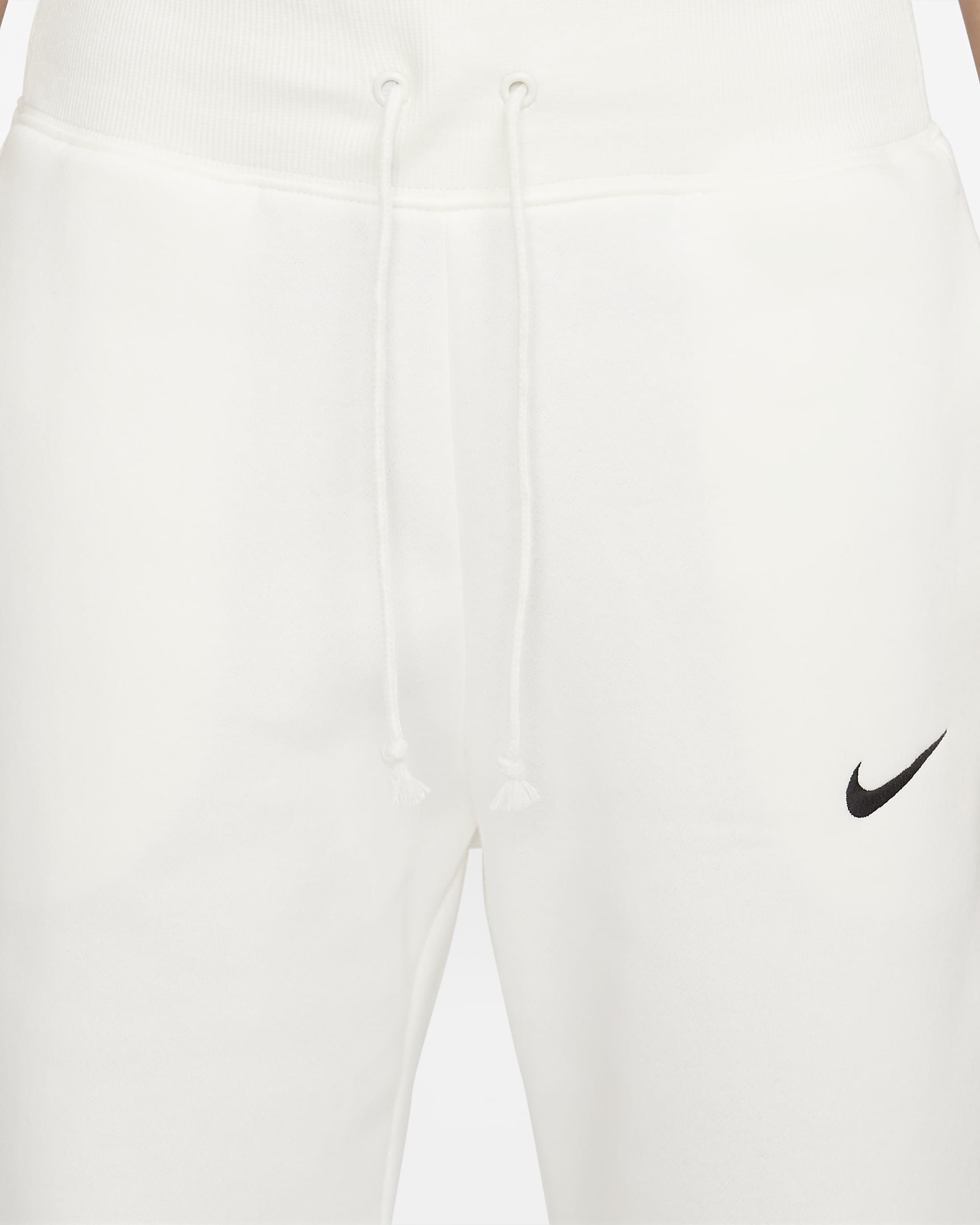 Pants de entrenamiento cropped de tiro alto para mujer Nike Sportswear Phoenix Fleece - Vela/Negro