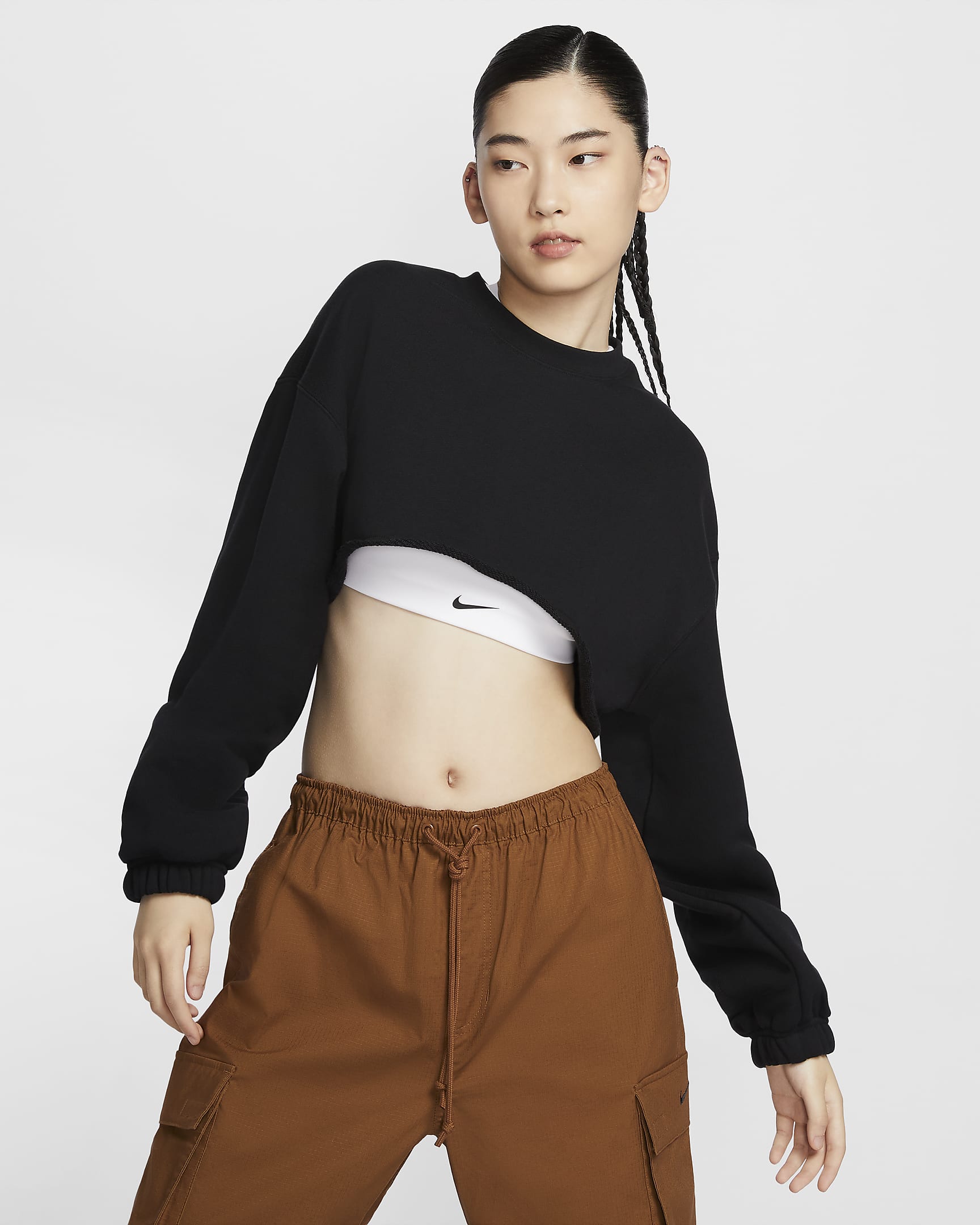 Nike Sportswear Women's Oversized French Terry Shrug - Black/Sail