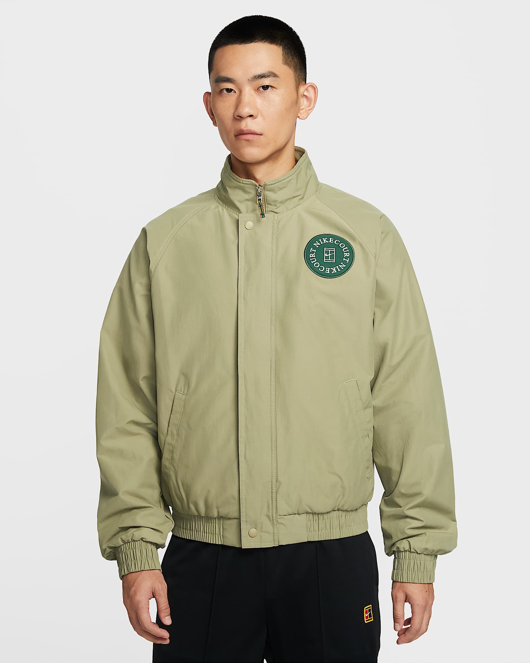 NikeCourt Men's Heritage Tennis Jacket - Neutral Olive/Fir