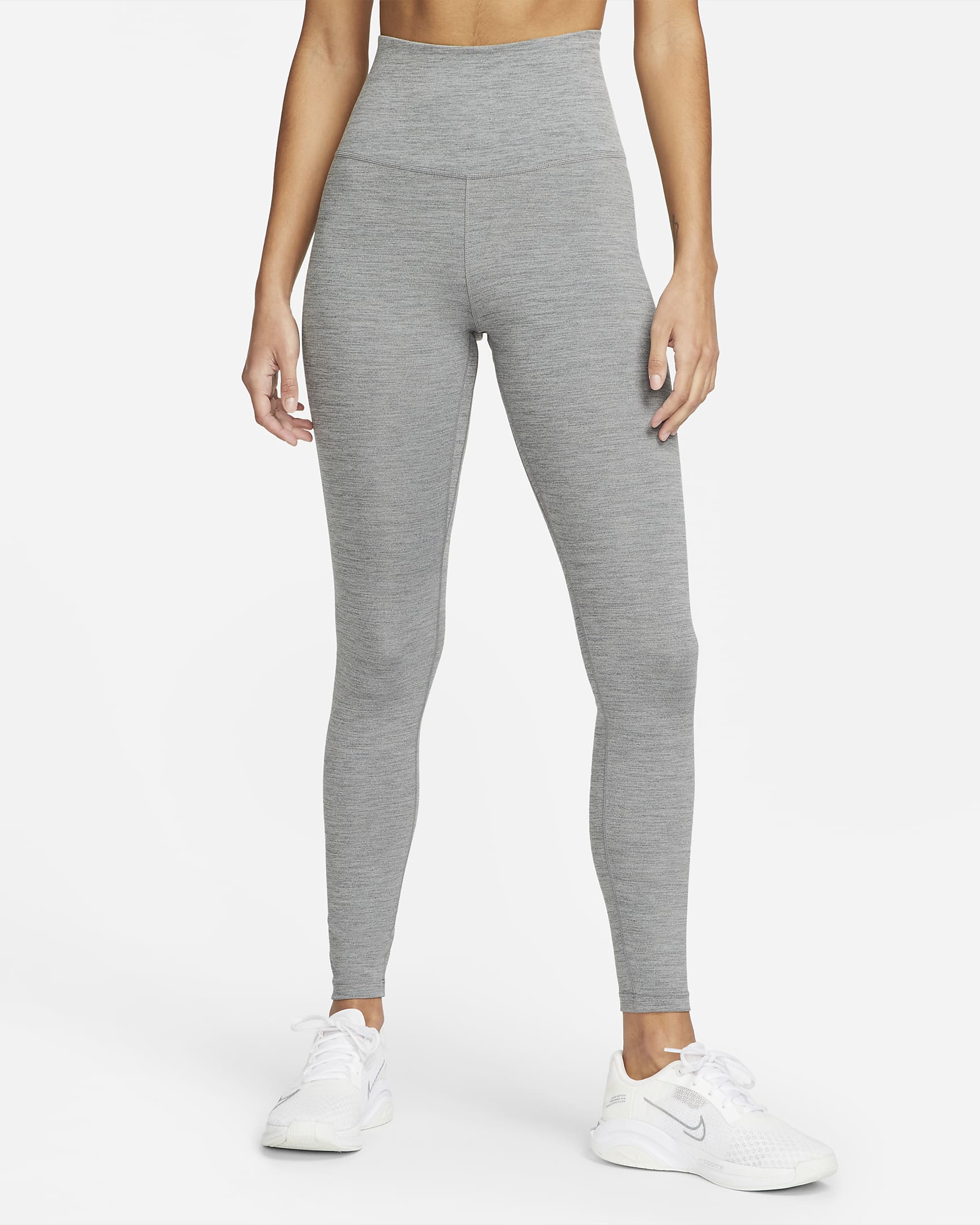 Leggings de tiro alto para mujer Nike One - Gris hierro/Jaspeado/Blanco