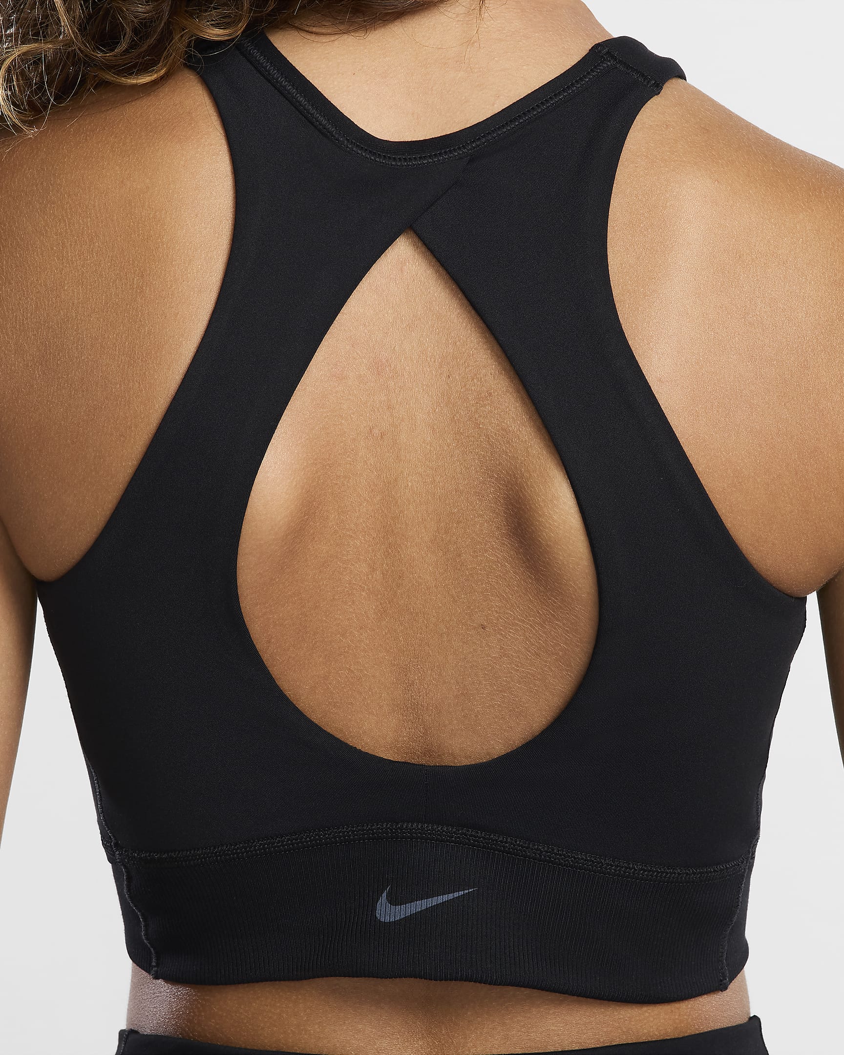 Brassière de sport à col montant, maintien léger et doublure légère Nike One Twist pour femme - Noir/Noir