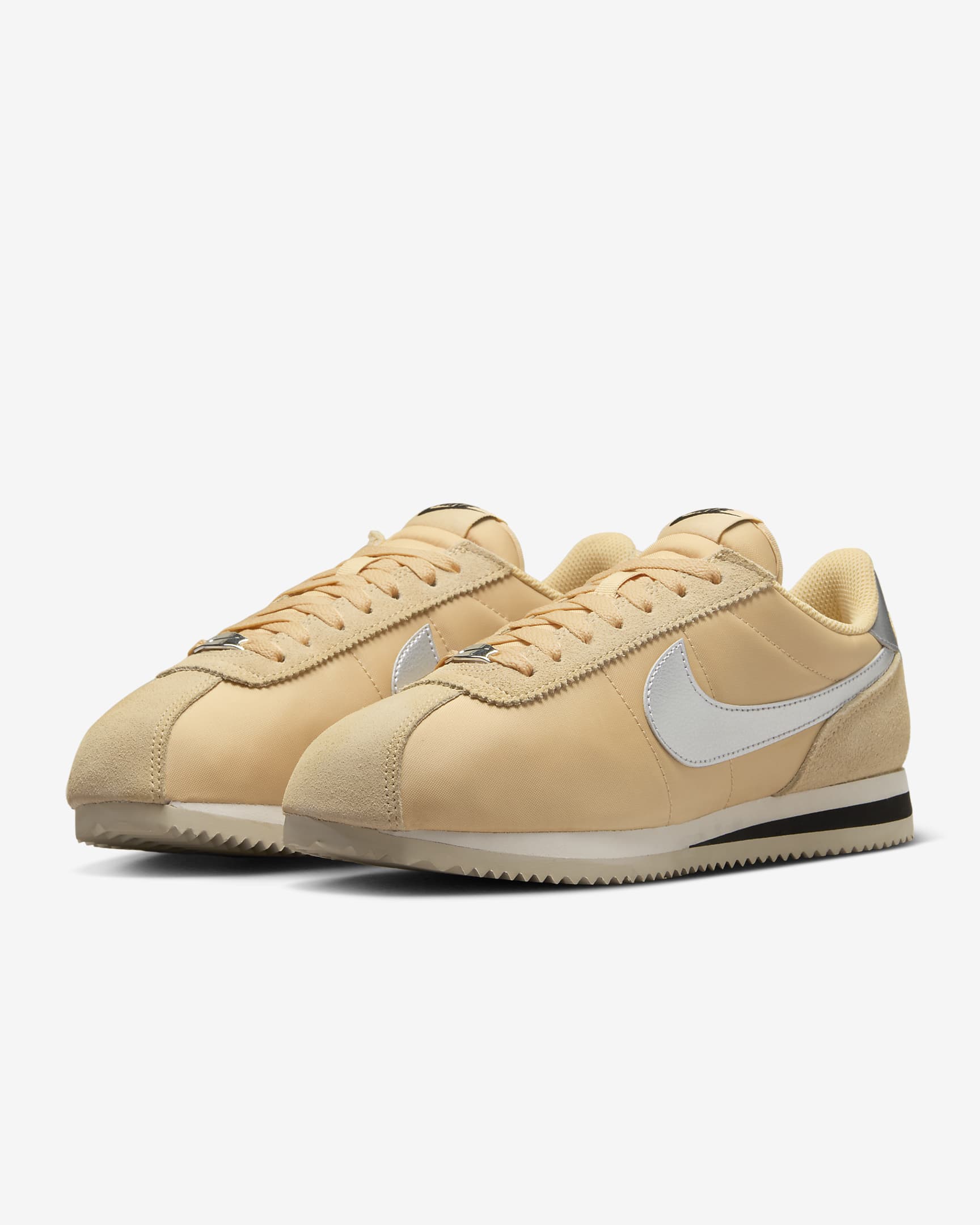 Nike Cortez Textile Shoes - Sesame/Light Orewood Brown/Black/Metallic Silver