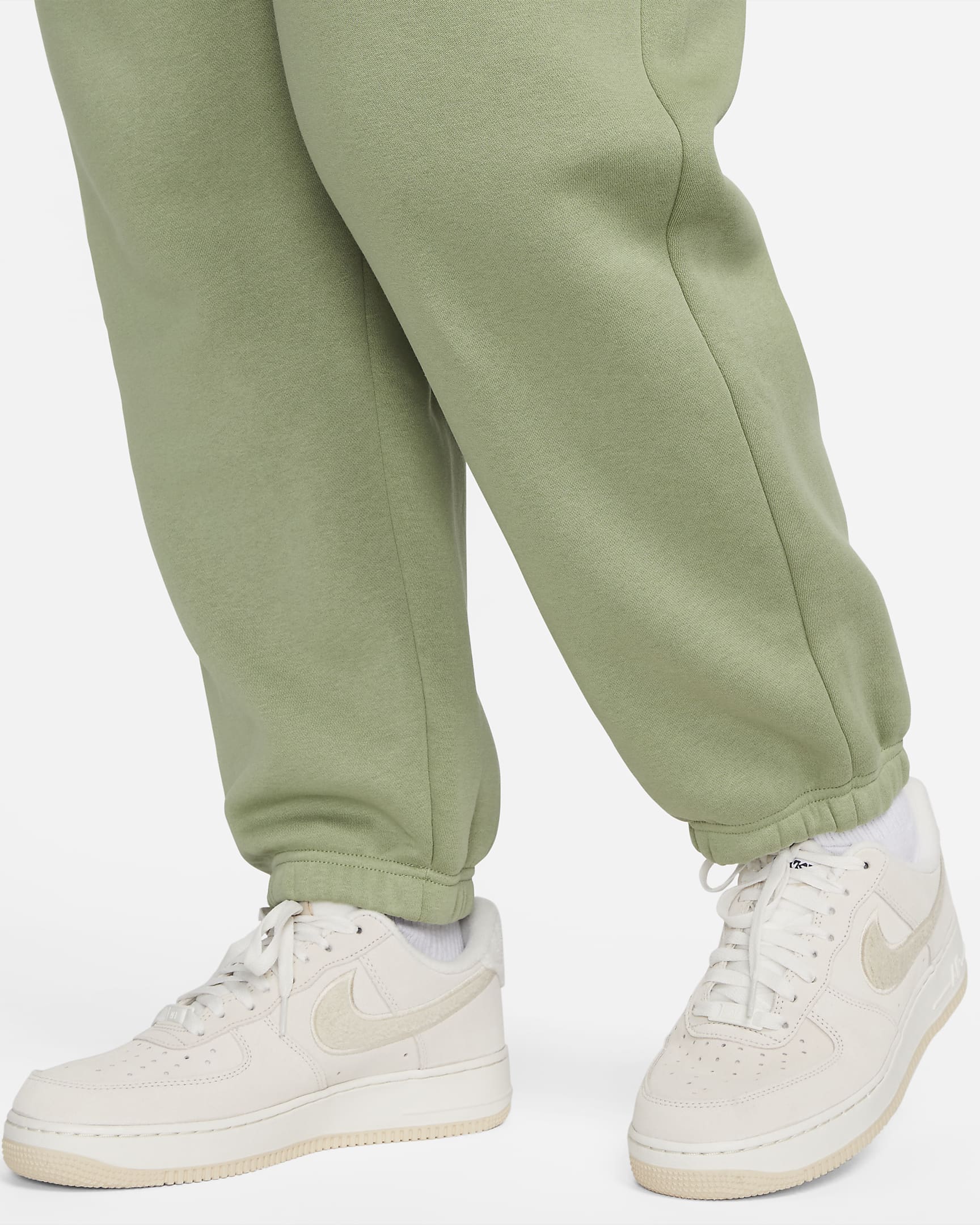 Pantalon de survêtement taille haute oversize Nike Sportswear Phoenix Fleece pour Femme (grande taille) - Oil Green/Noir