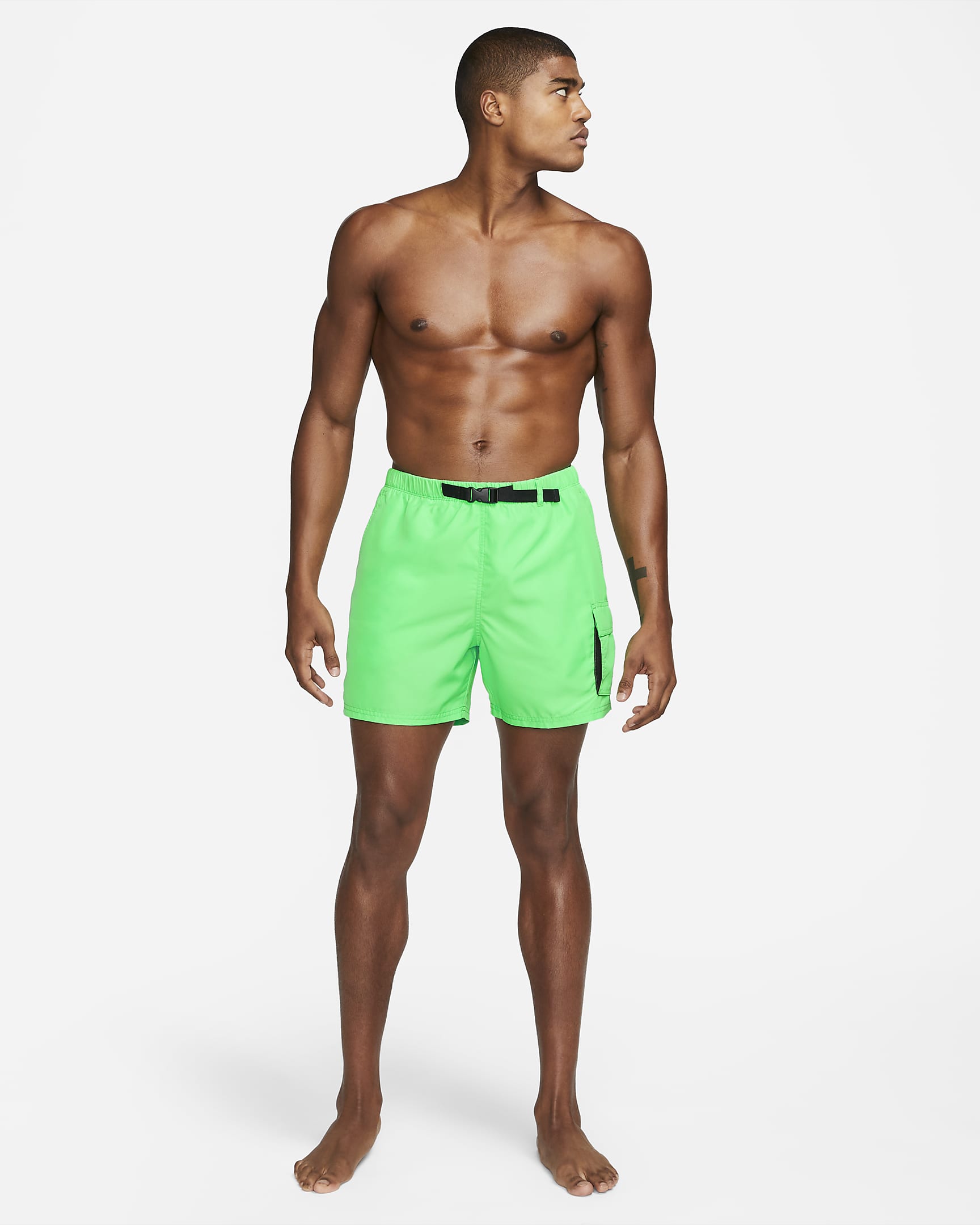 Nike Men's 5" Belted Packable Swim Trunks.