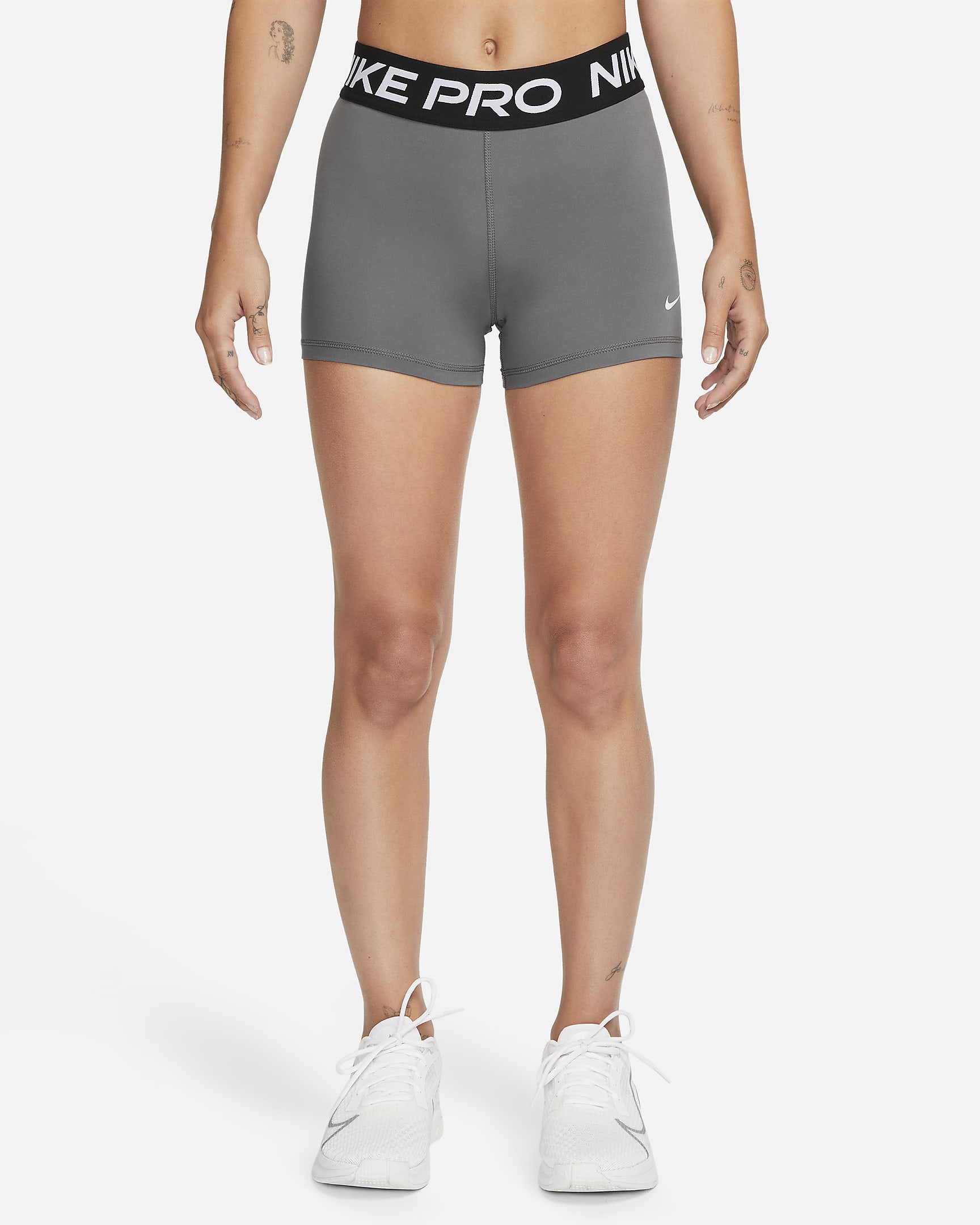 Nike Pro Women's 3" Shorts - Iron Grey/Black/White