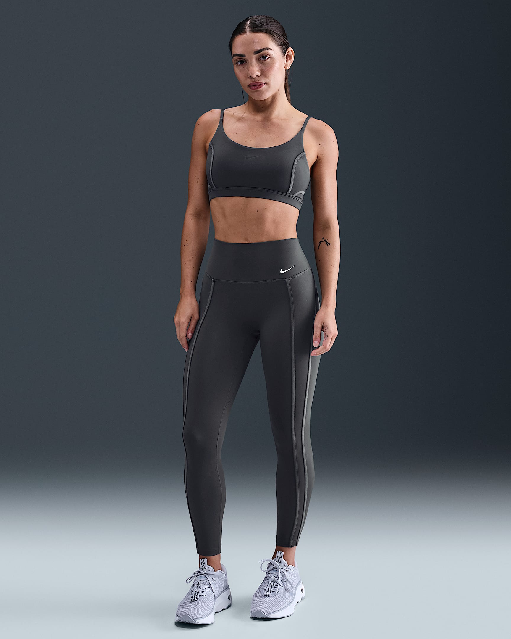 Leggings a 7/8 a vita alta Nike One – Donna - Thunder Grey/Bianco