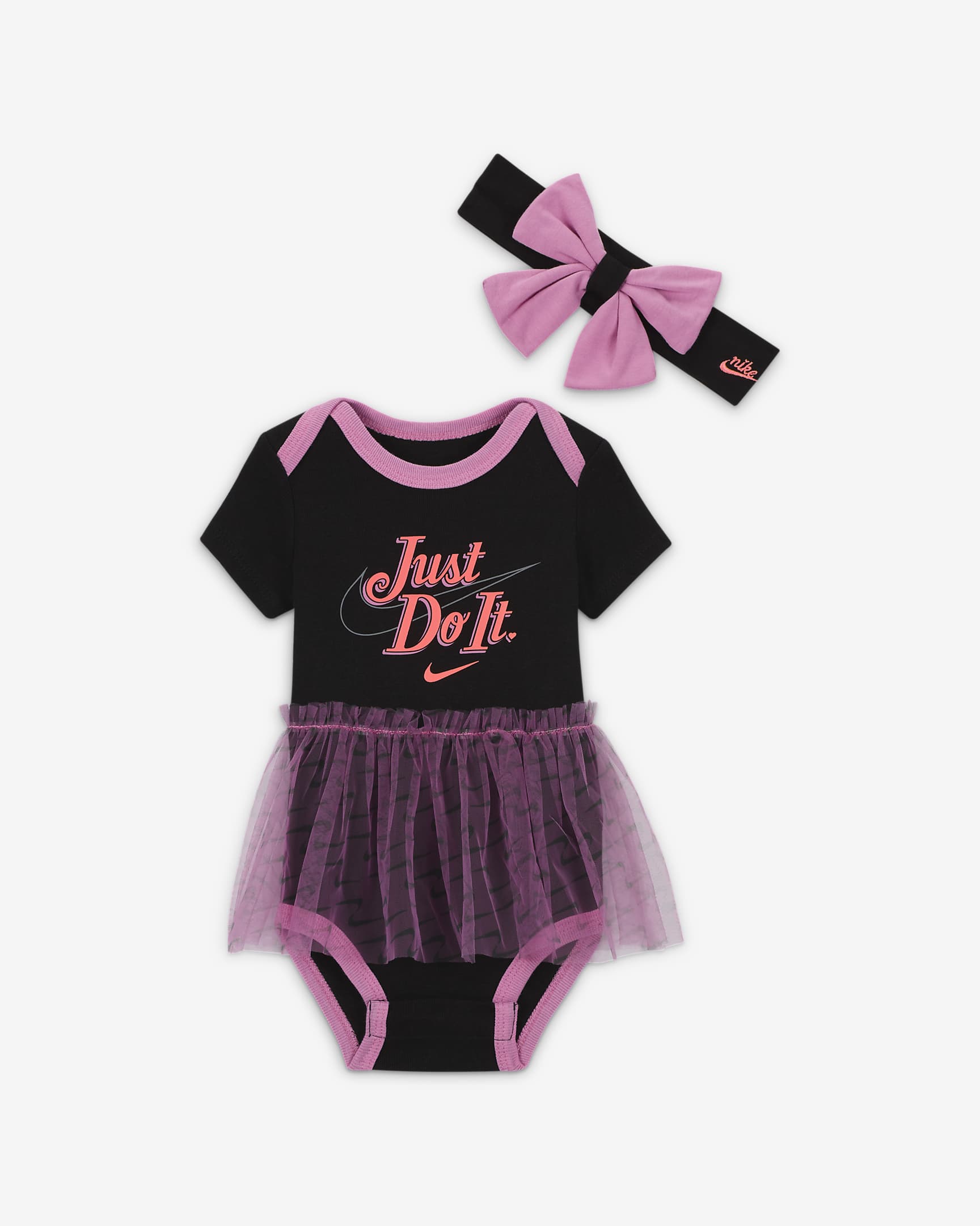 Nike Swooshfetti Baby 2-Piece Tutu Bodysuit Boxed Set - Black