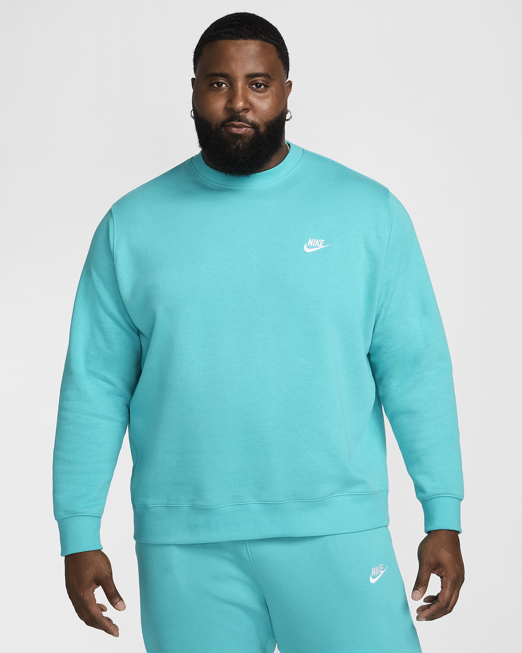 Nike Sportswear Club Fleece Erkek Crew Üst - Dusty Cactus/Beyaz